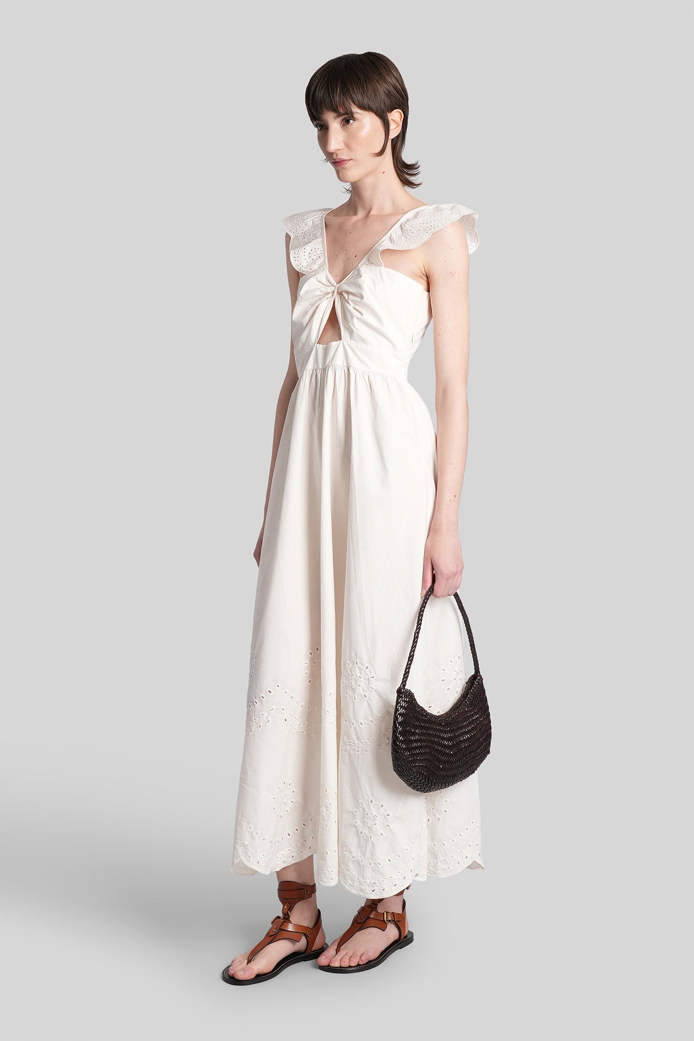 Baby Long Dress White Cotton Abbigliamento