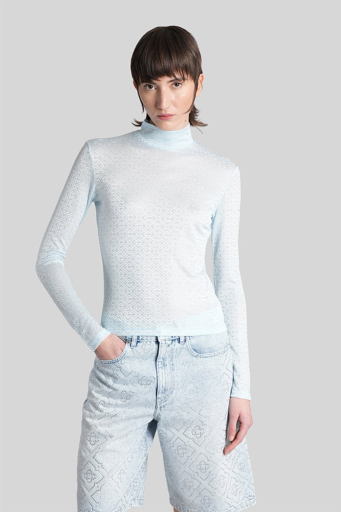 Topwear Cyan Viscose Abbigliamento