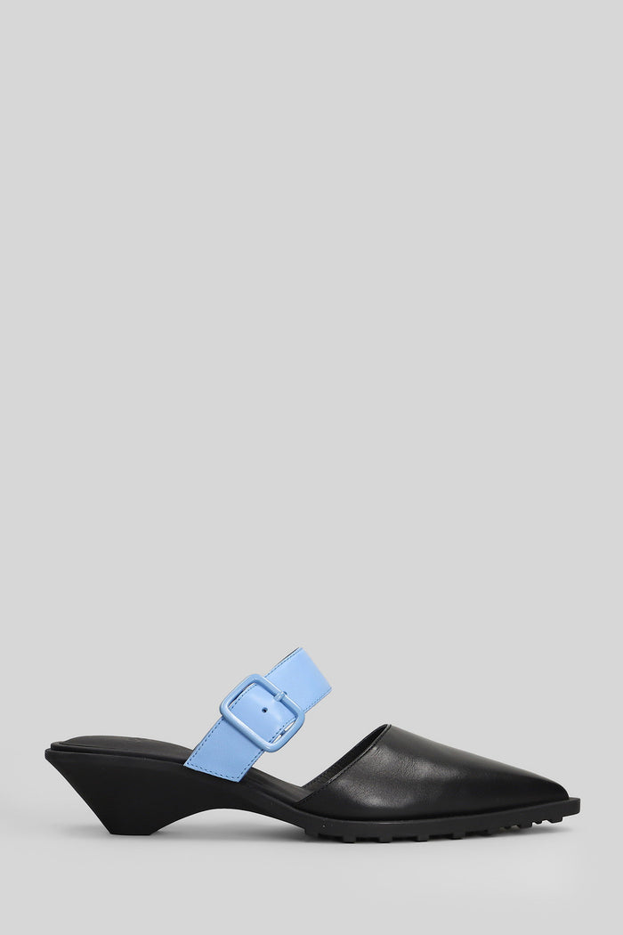 Anita Slipper-Mule Black Leather Scarpe