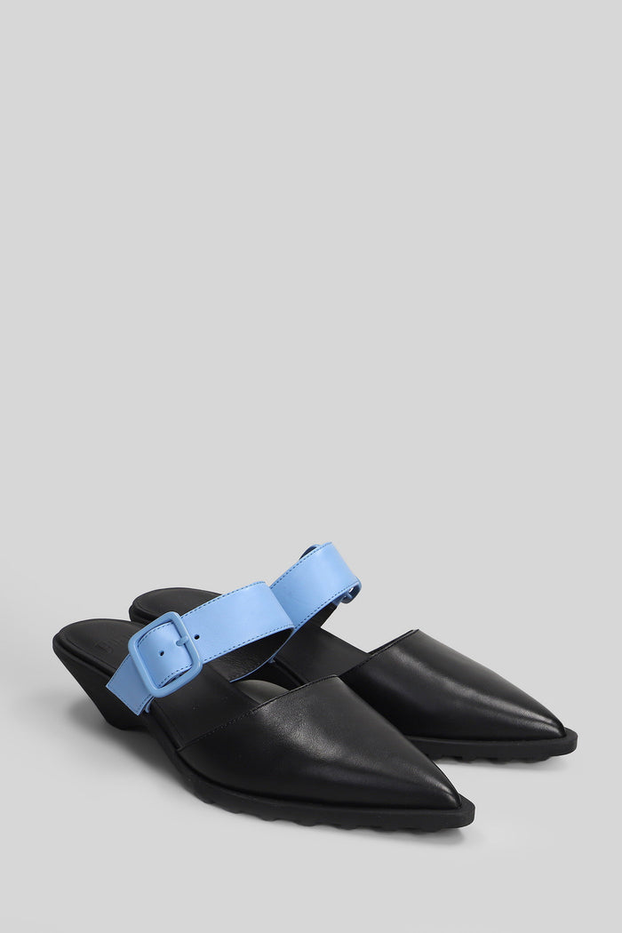 Anita Slipper-Mule Black Leather Scarpe