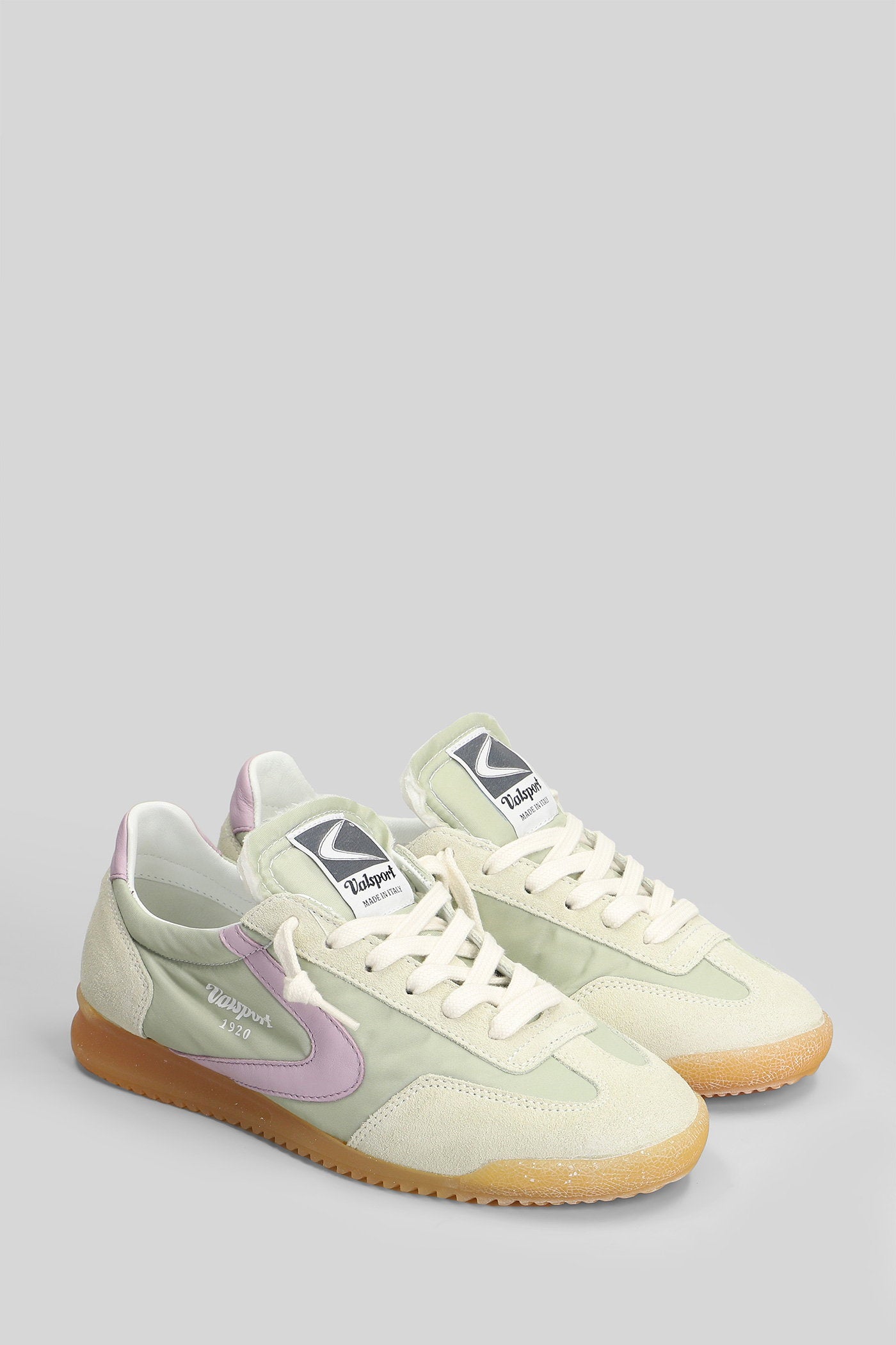 Mitica Nylon Sneakers Green Suede And Fabric Scarpe