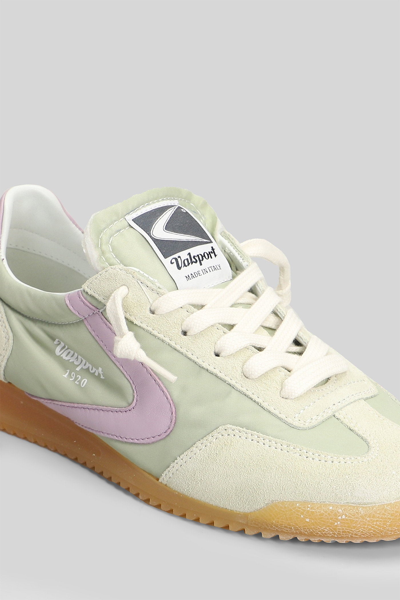 Mitica Nylon Sneakers Green Suede And Fabric Scarpe