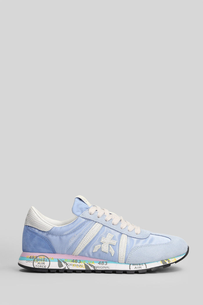 Lucy Sneakers Cyan Suede And Fabric Scarpe