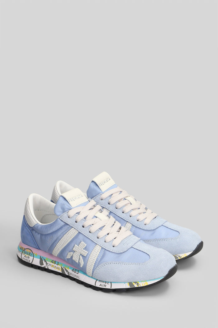 Lucy Sneakers Cyan Suede And Fabric Scarpe