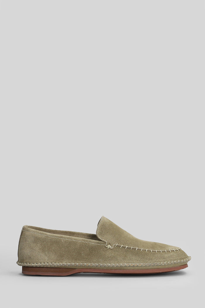 Loafers Green Suede Scarpe