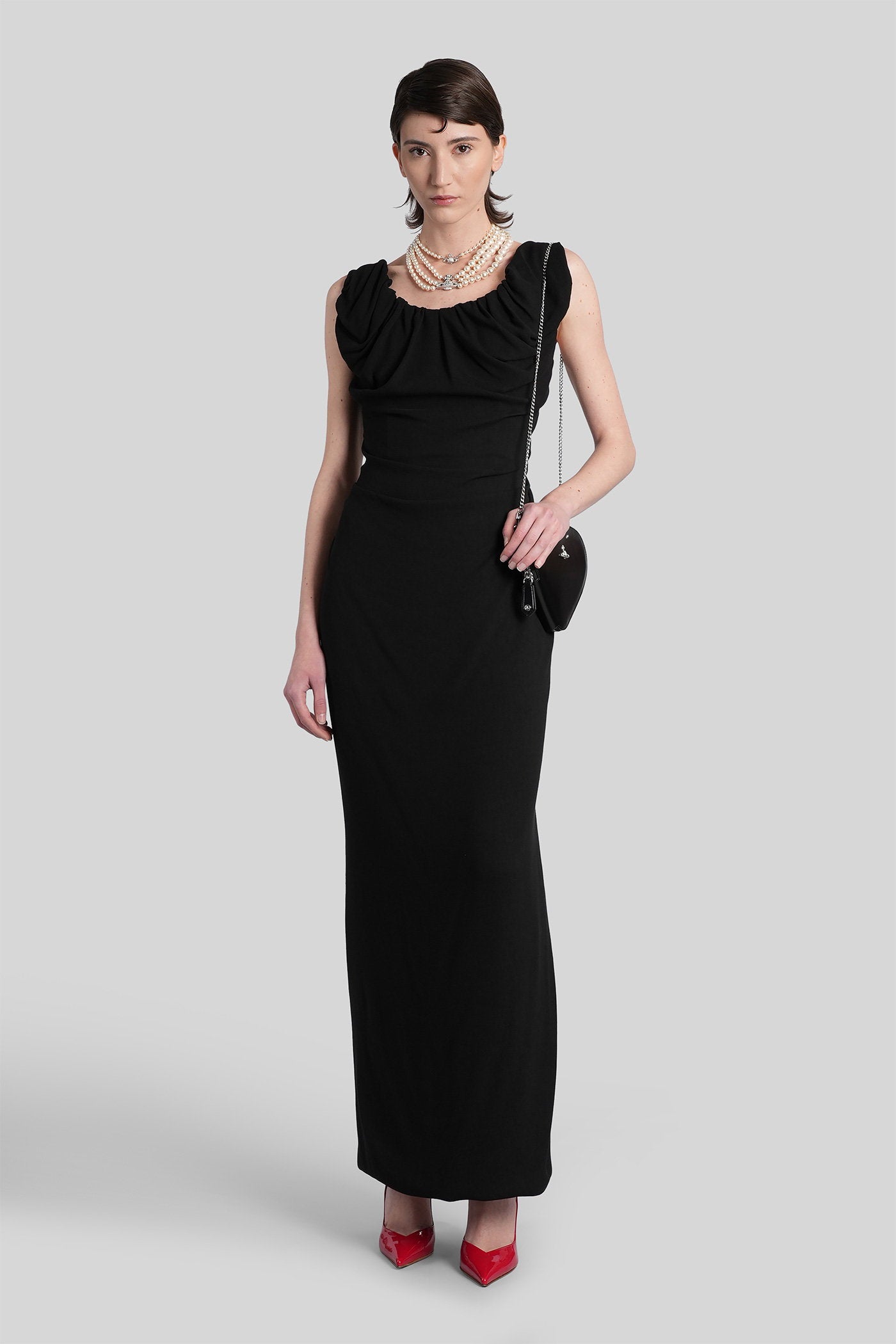 Long Ginnie Amber Dress Black Viscose Abbigliamento