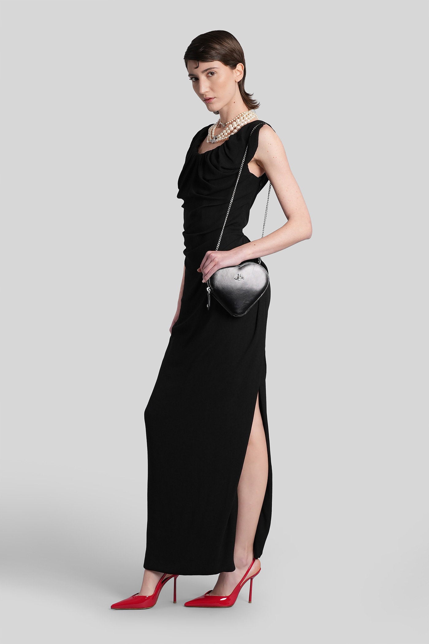 Long Ginnie Amber Dress Black Viscose Abbigliamento