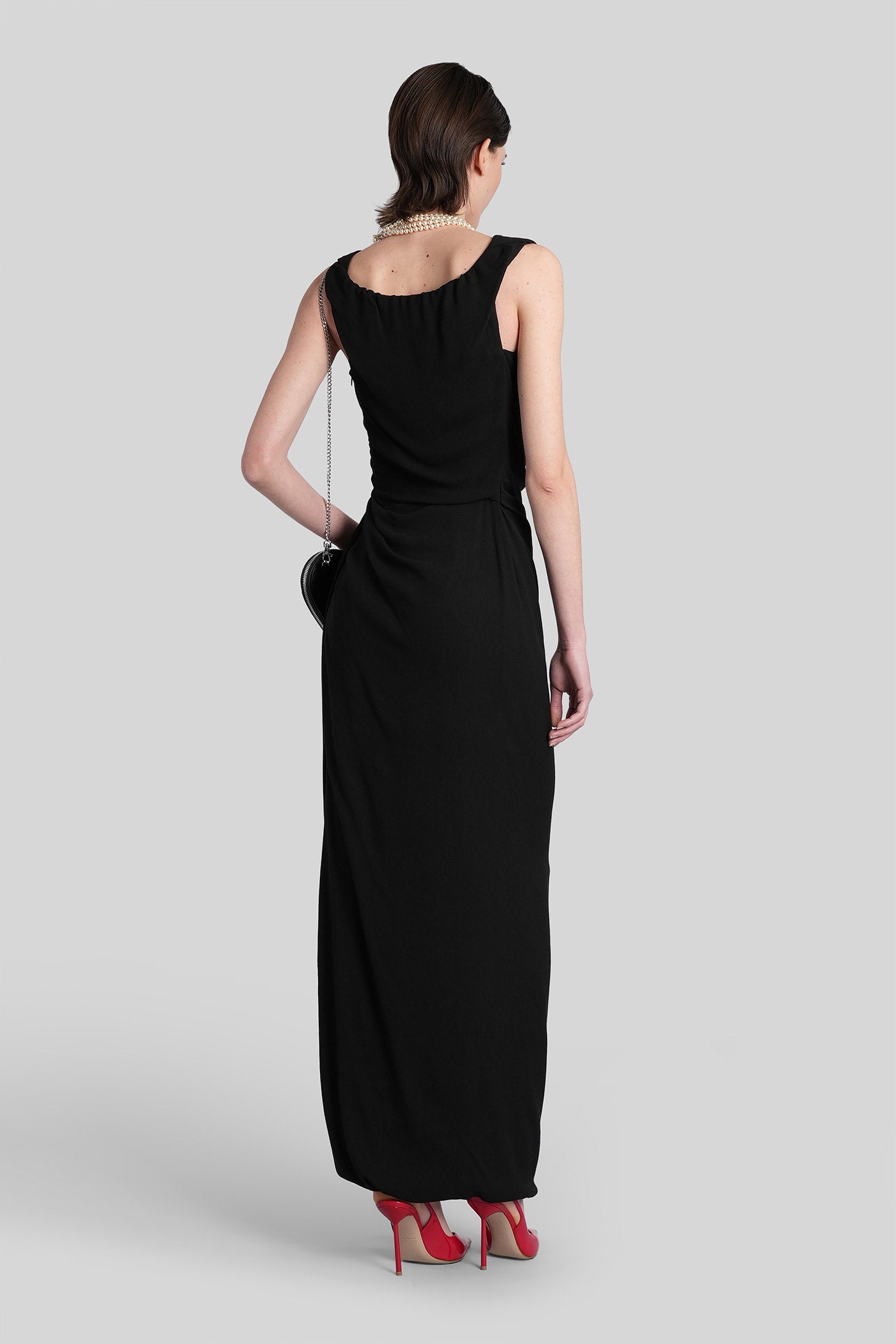 Long Ginnie Amber Dress Black Viscose Abbigliamento