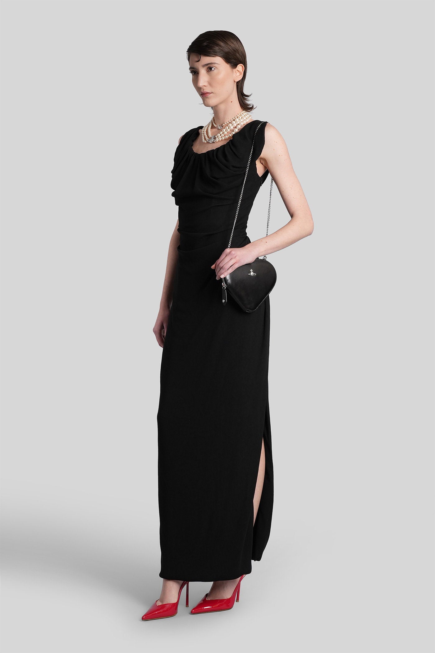 Long Ginnie Amber Dress Black Viscose Abbigliamento