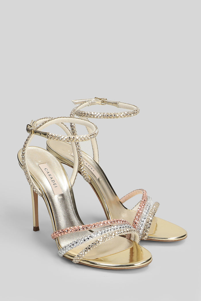 Andromeda Sandals Gold Leather Scarpe