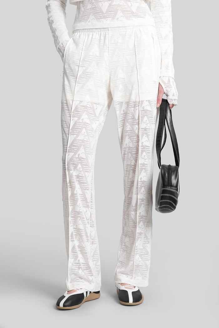 Firebird Lacetp Pants White Cotton Abbigliamento