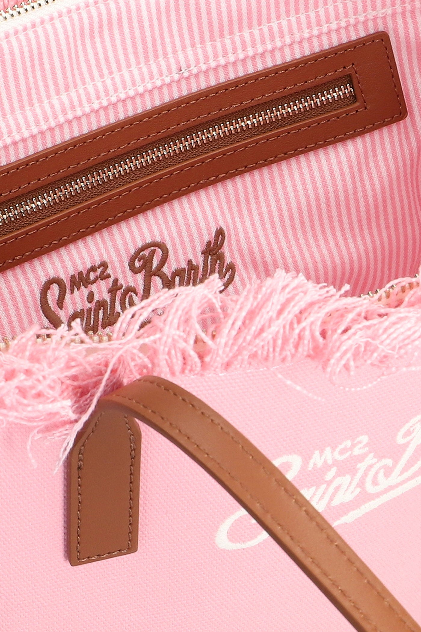 City Bag Mid Fringe Tote Rose-Pink Canvas Borse