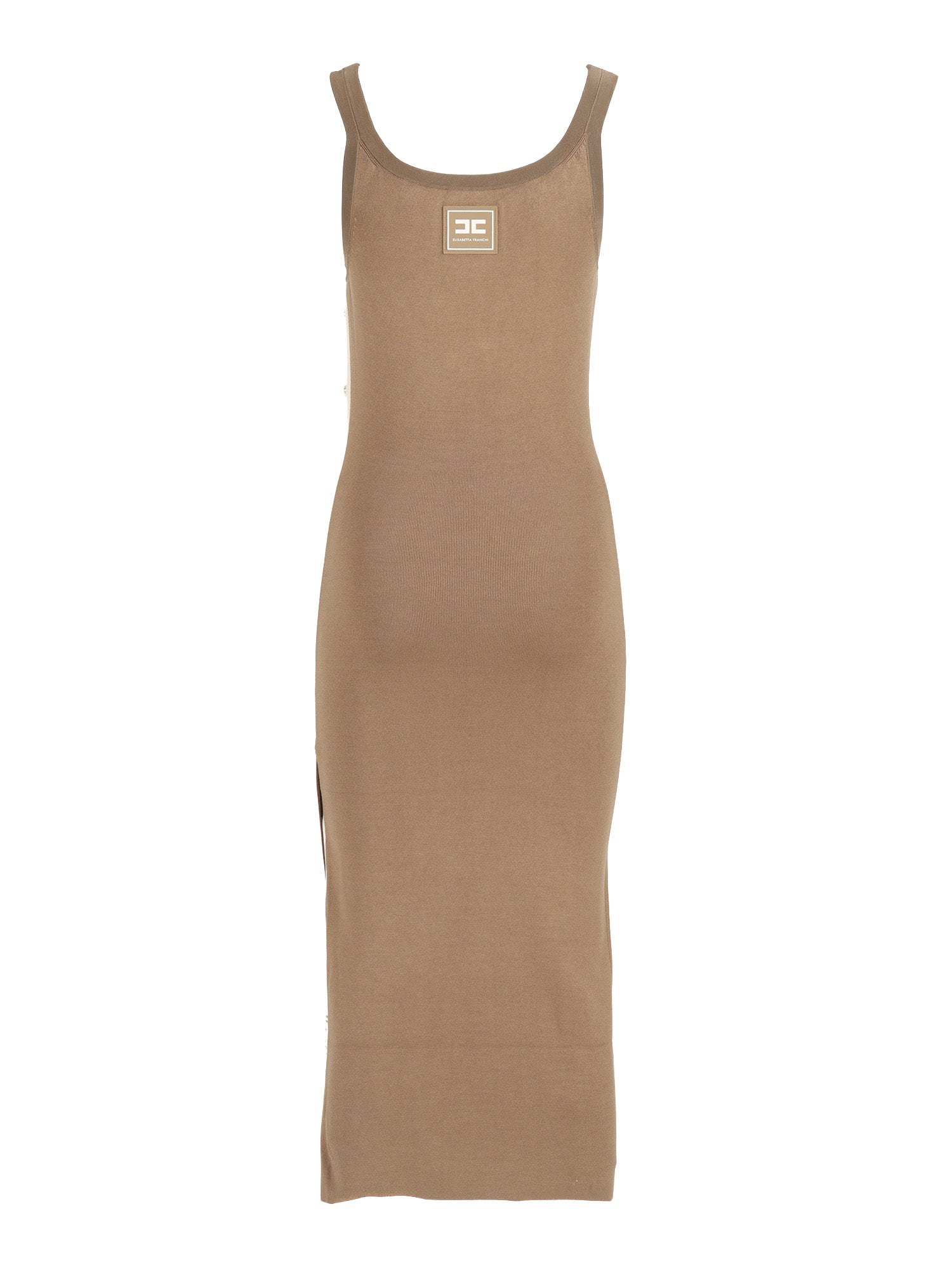 KNIT DRESS Brown Viscose Polyamide Midi