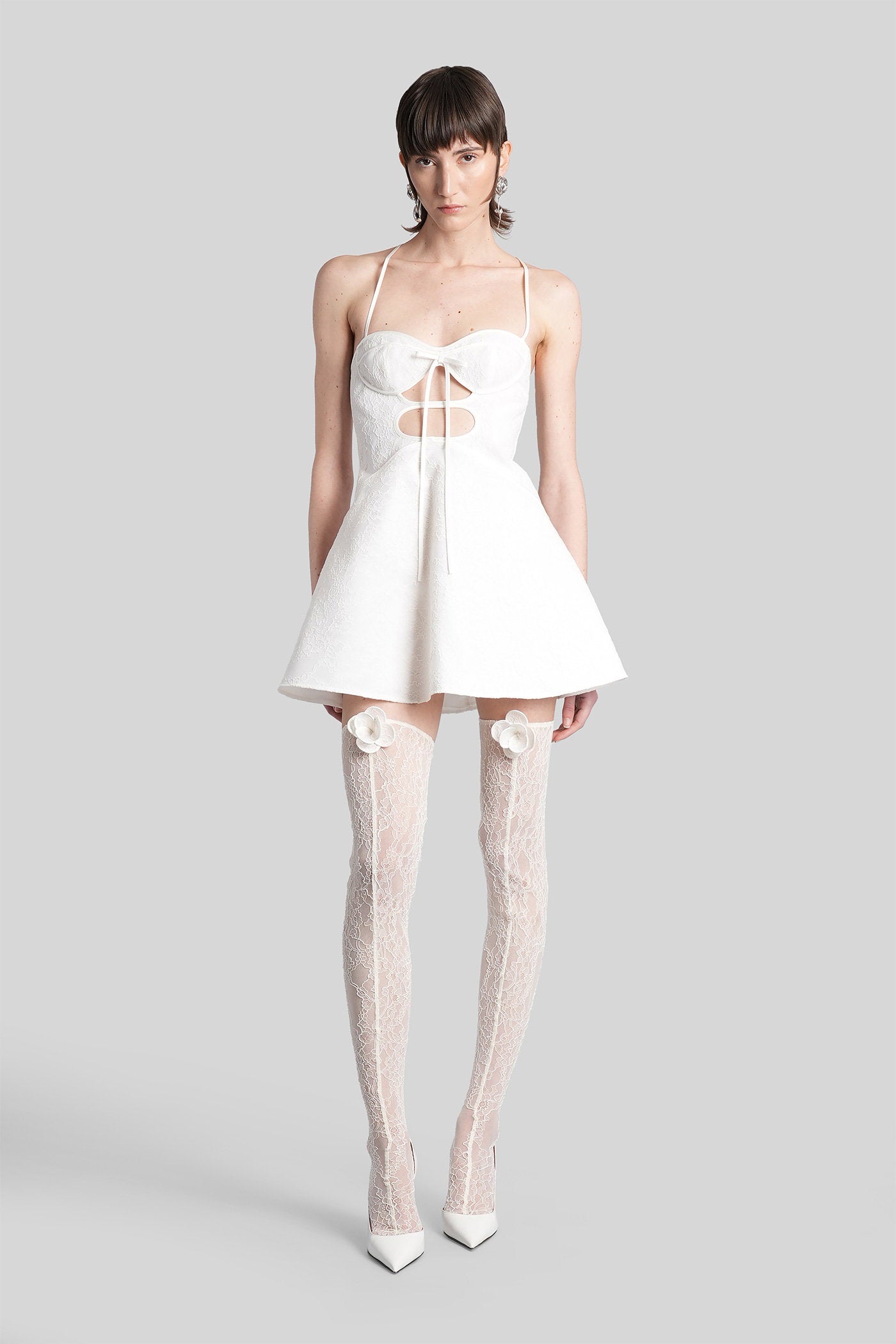 Mini Dress White Nylon Abbigliamento