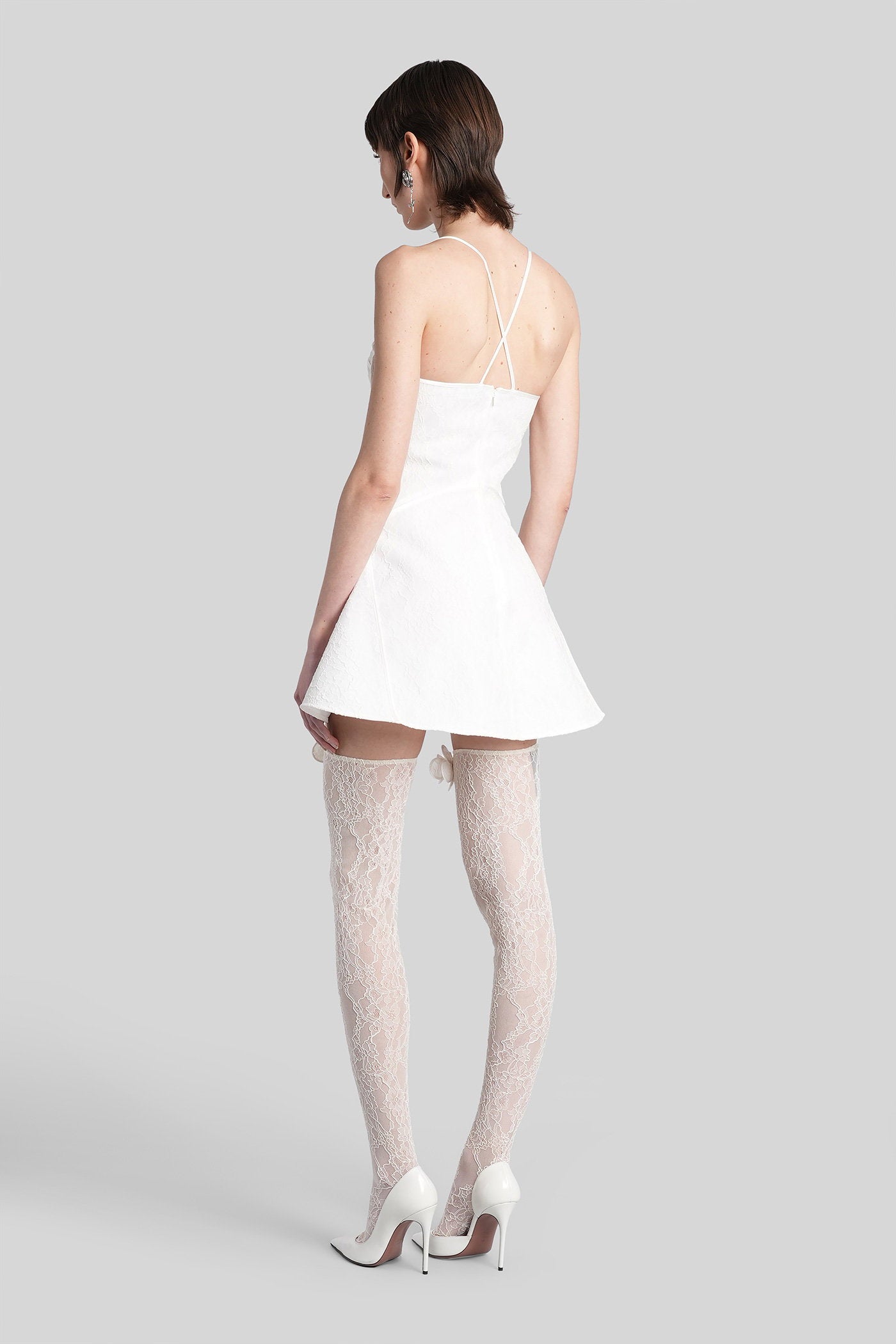Mini Dress White Nylon Abbigliamento
