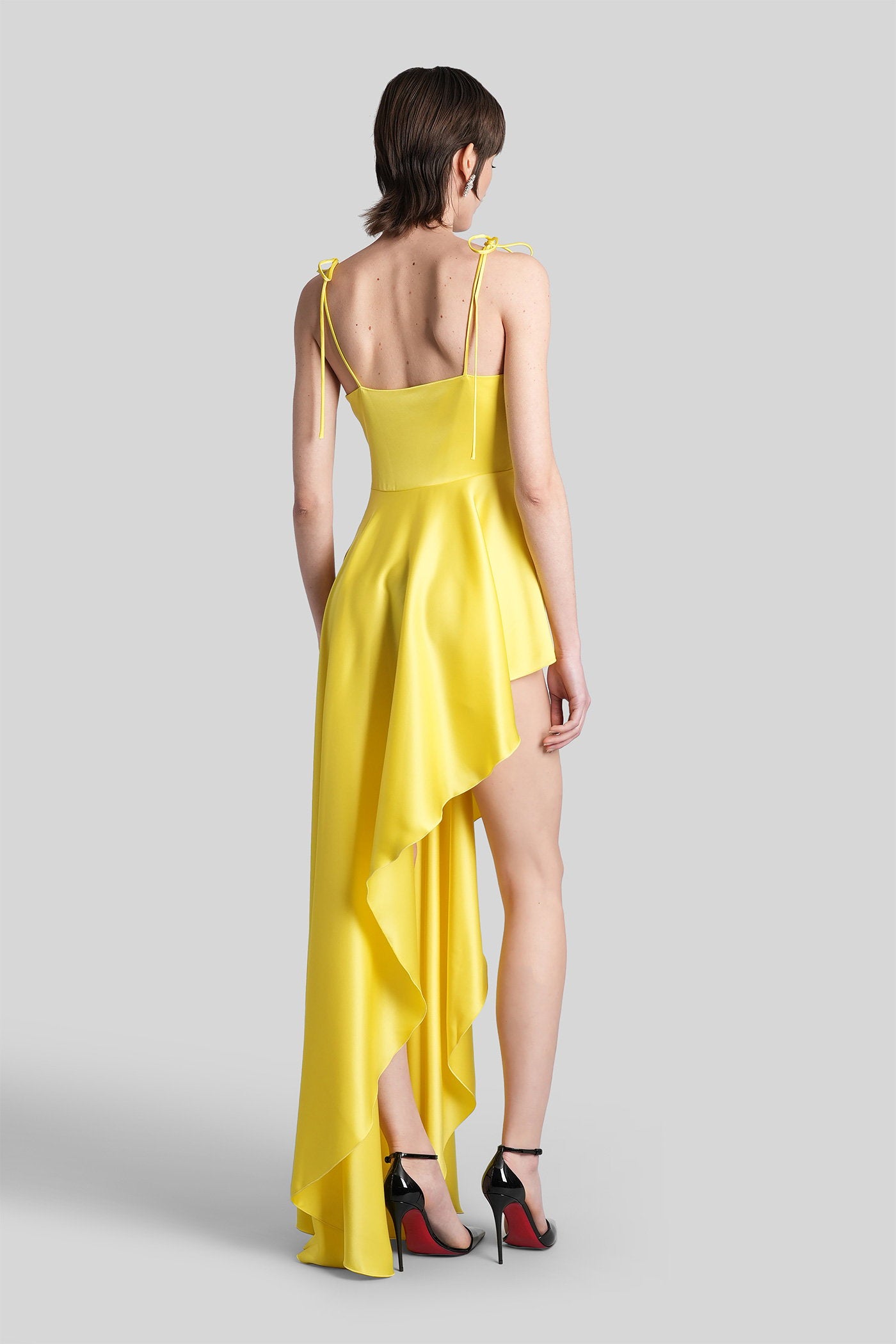 Long Dress Yellow Triacetate Abbigliamento