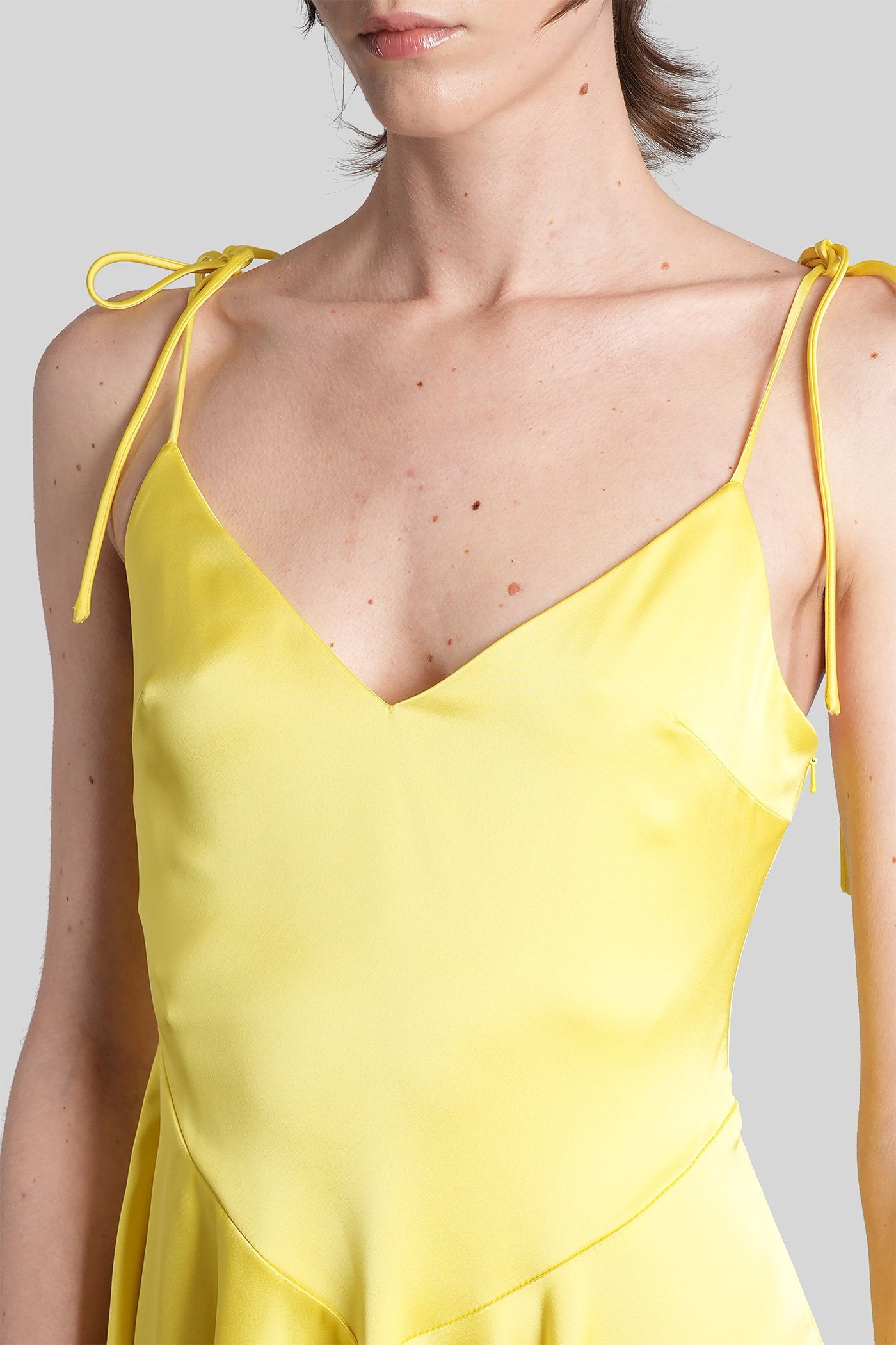 Long Dress Yellow Triacetate Abbigliamento