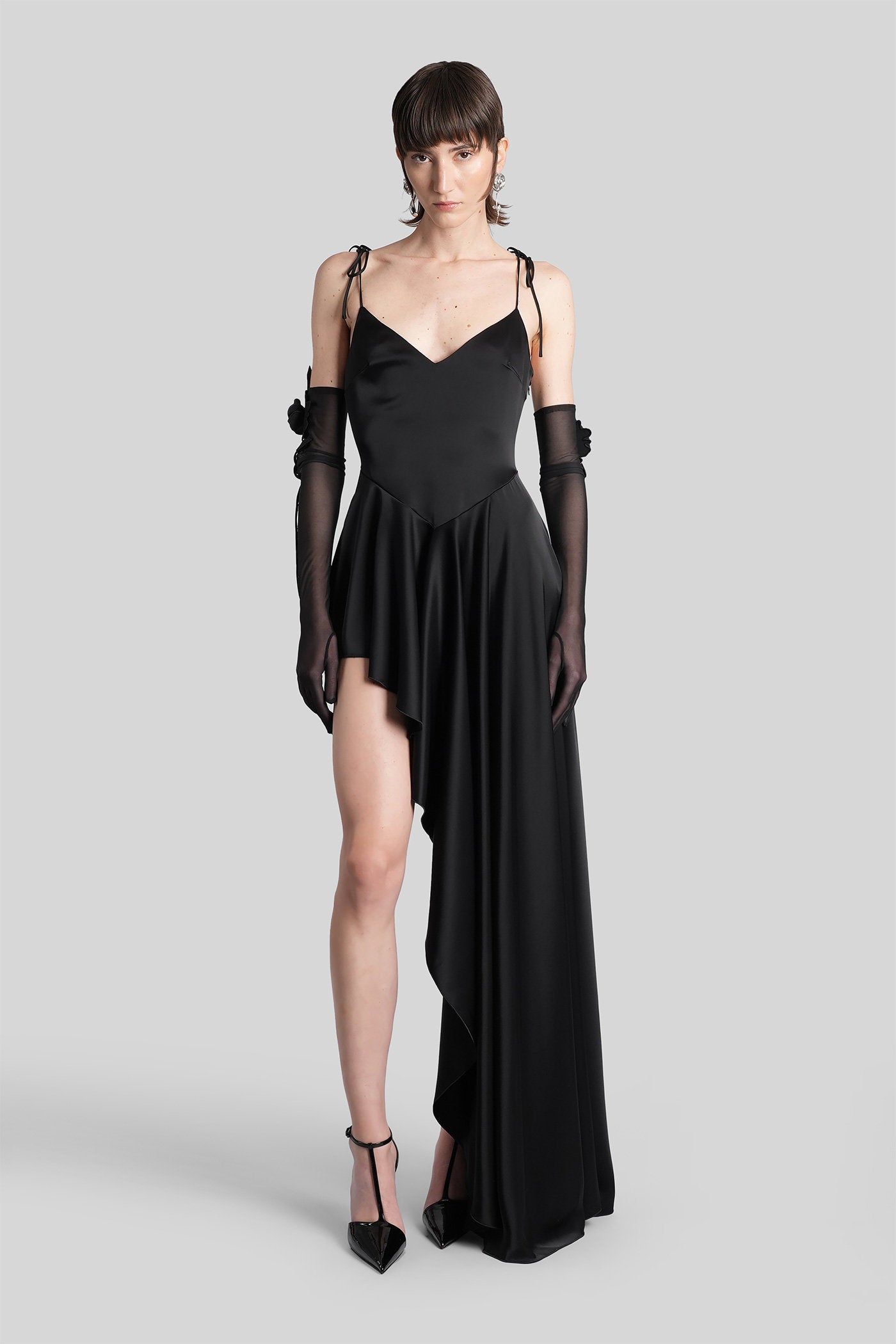 Long Dress Black Triacetate Abbigliamento