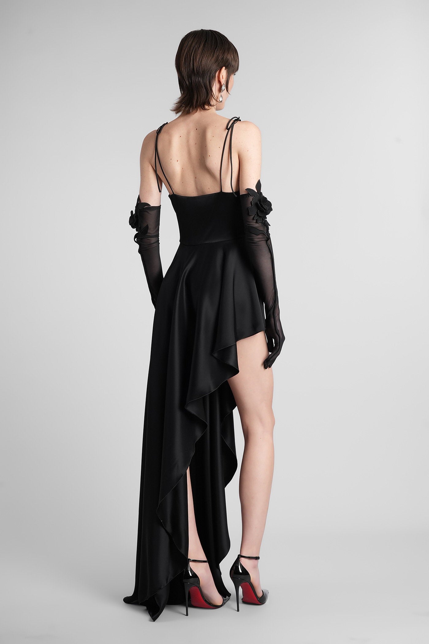 Long Dress Black Triacetate Abbigliamento