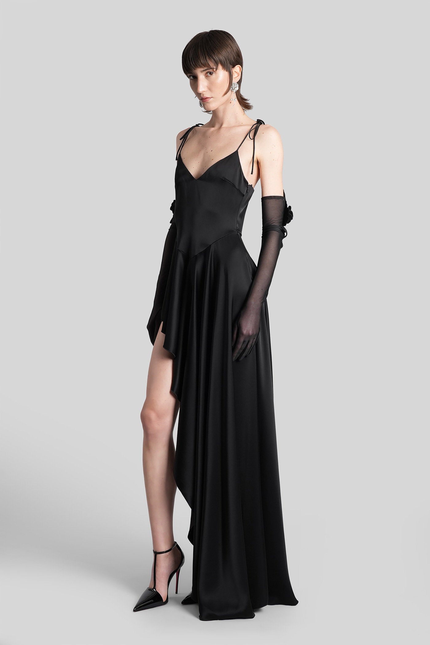 Long Dress Black Triacetate Abbigliamento