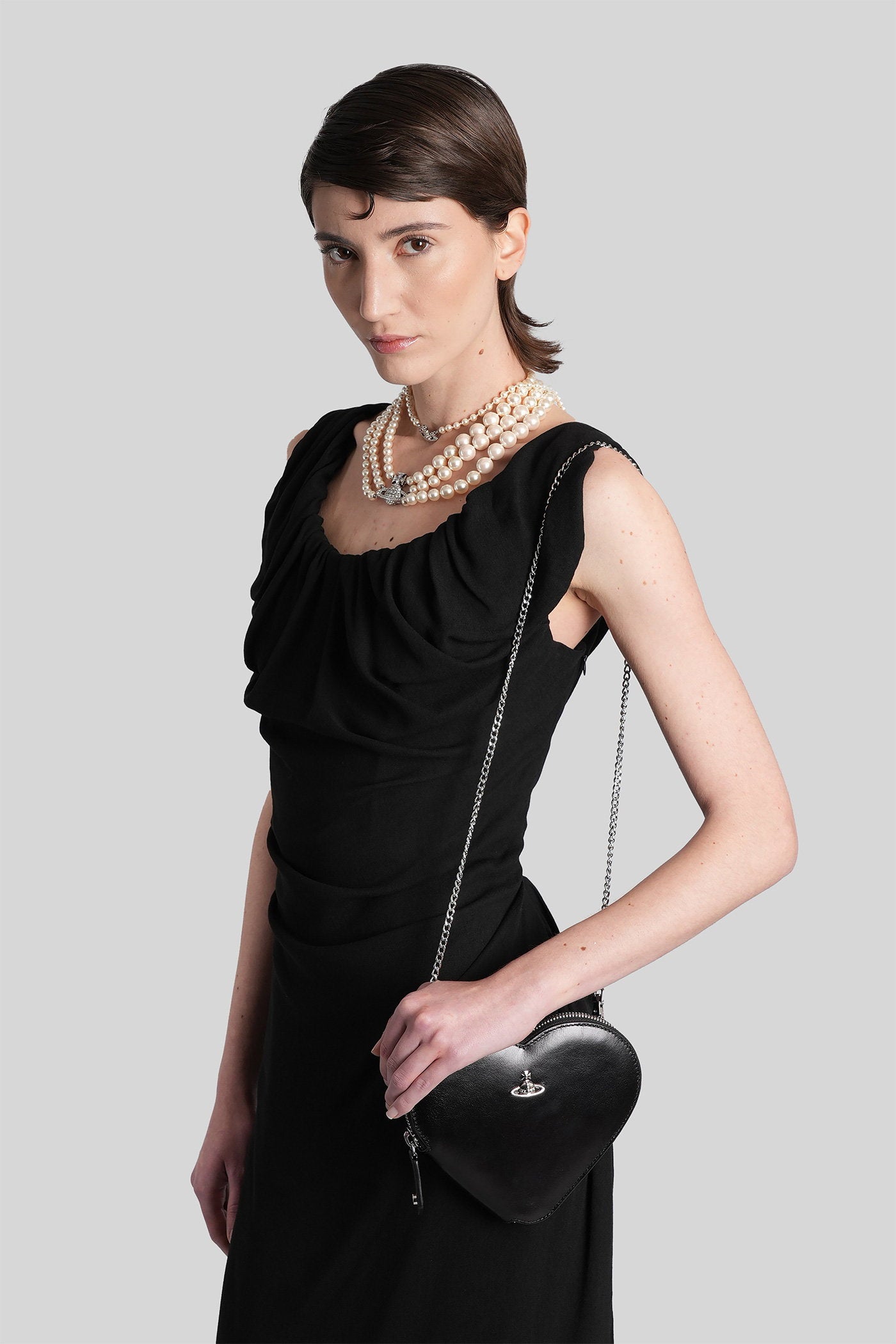 Shoulder Bag Black Leather Borse