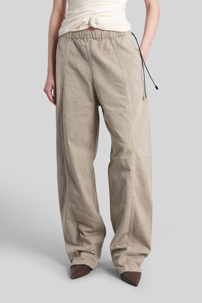Angel Pants Beige Cotton Abbigliamento