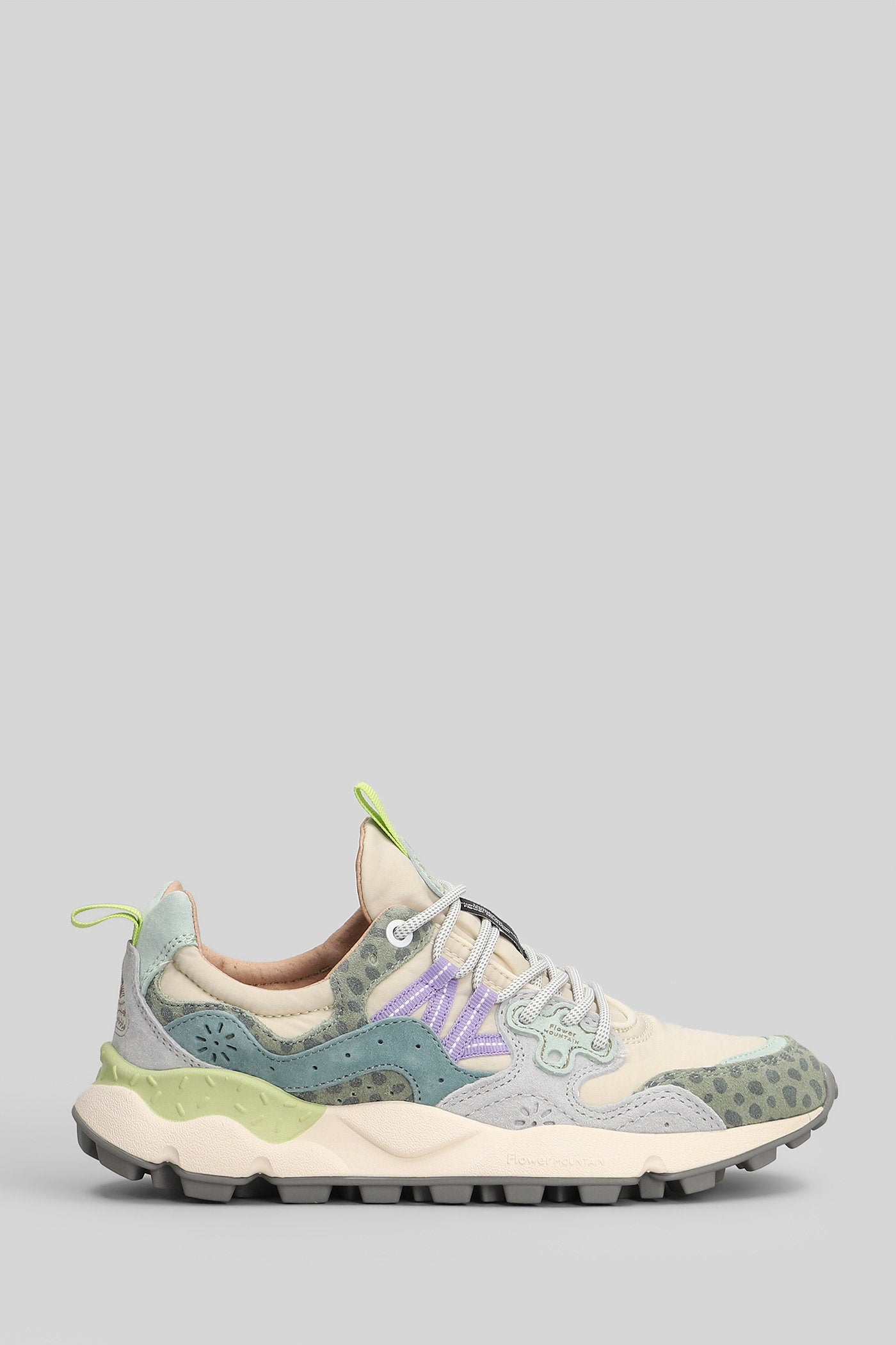 Yamano 3 Sneakers Green Suede And Fabric Scarpe