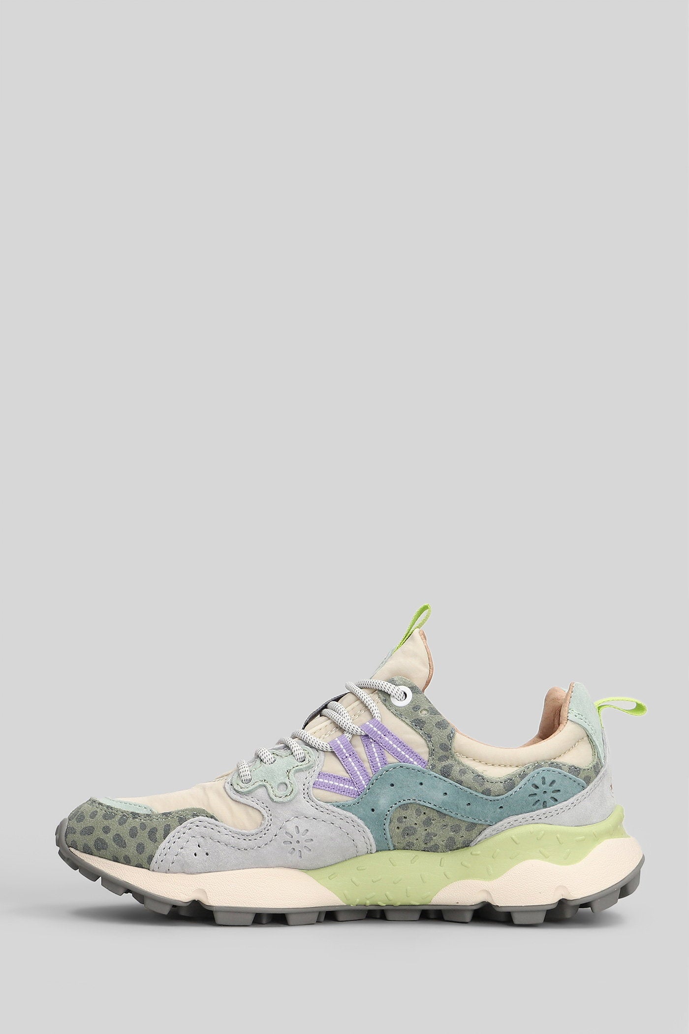 Yamano 3 Sneakers Green Suede And Fabric Scarpe