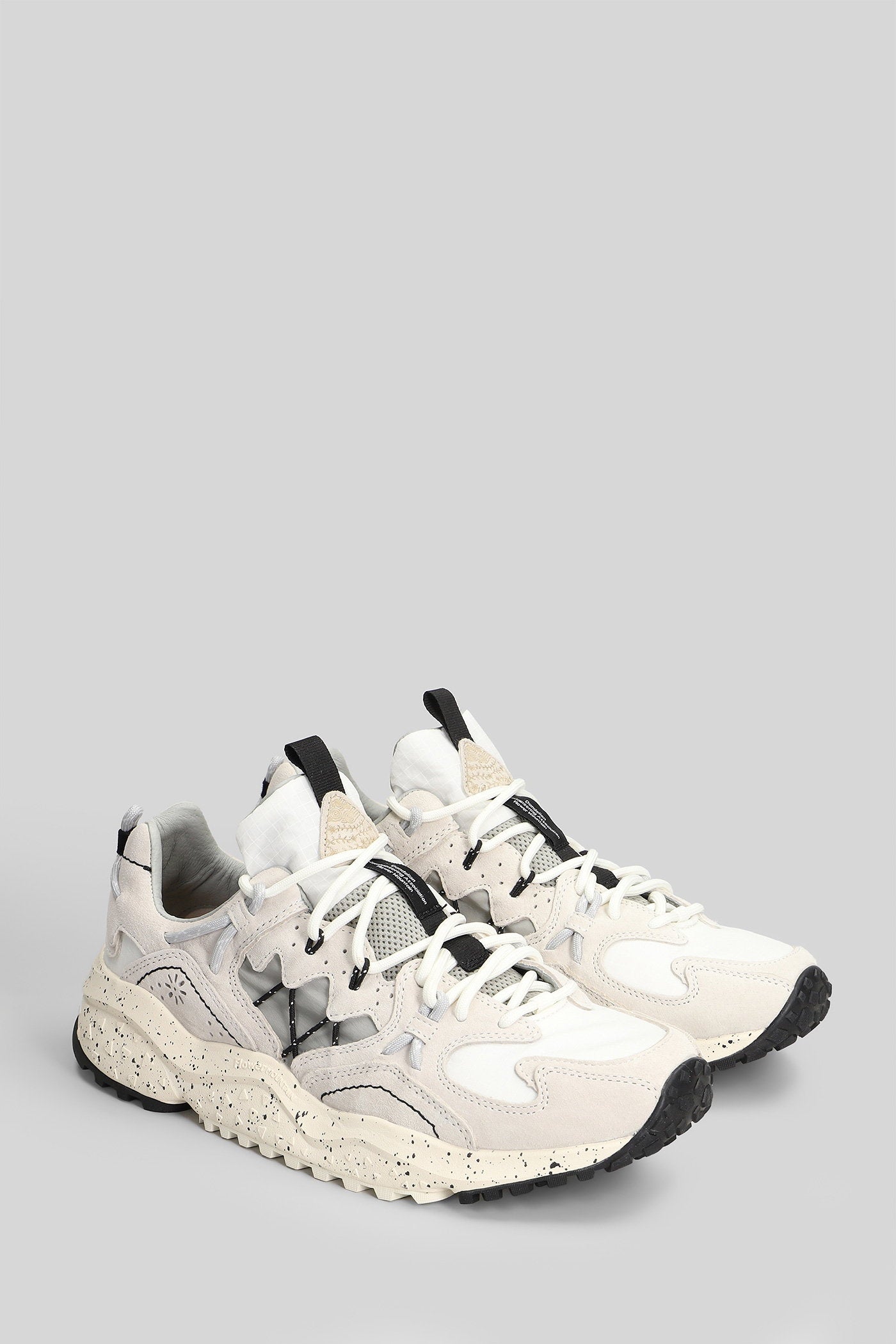 Yamabushi Sneakers White Suede And Fabric Scarpe