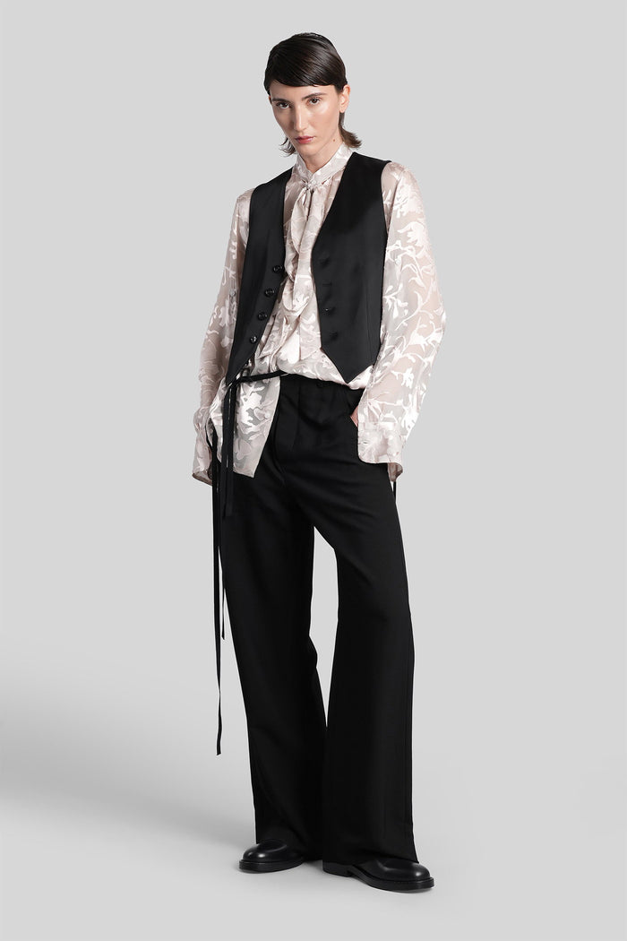 Anneke Pants Black Viscose Abbigliamento
