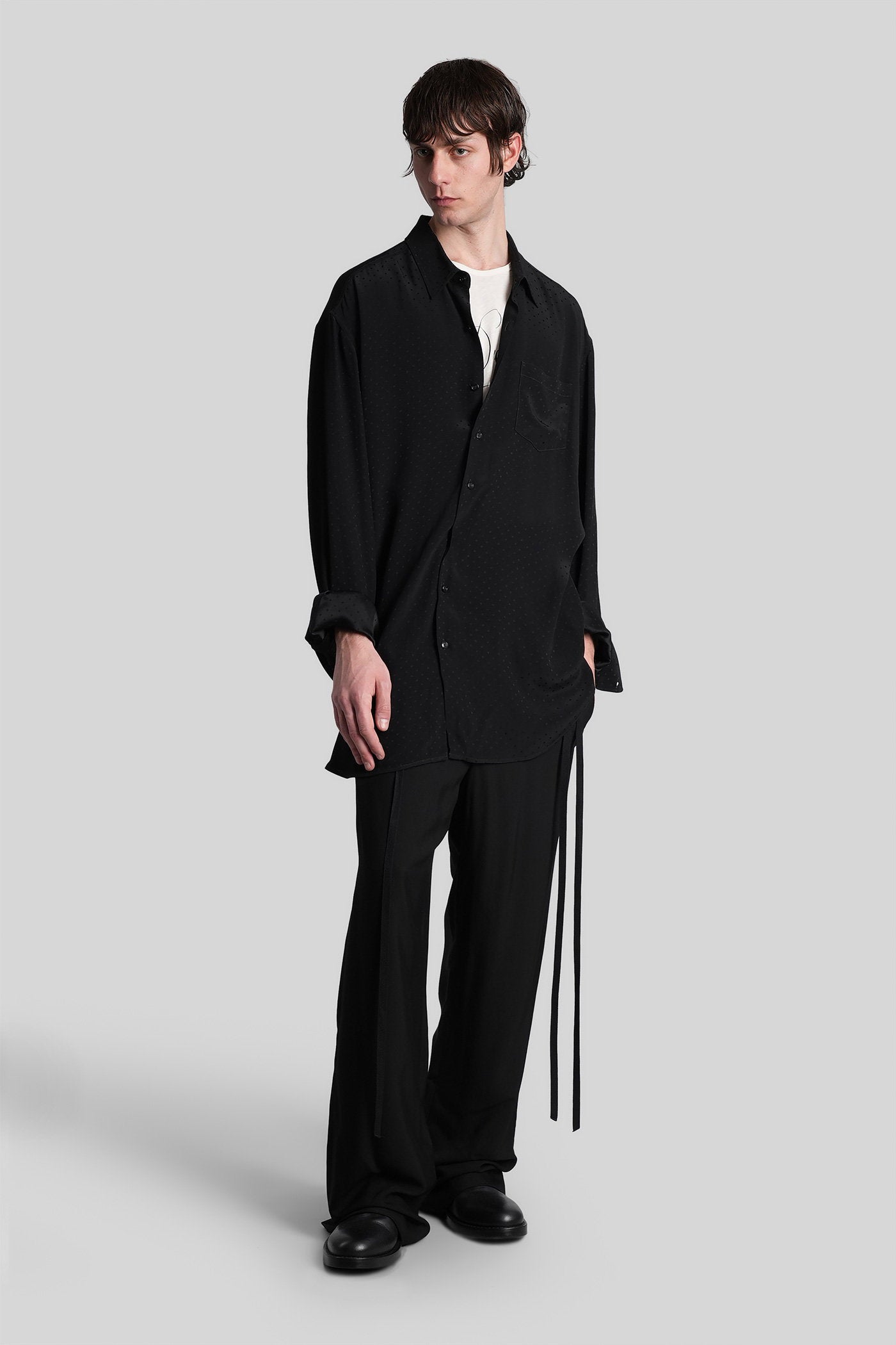 Mark Shirt In Black Viscose Abbigliamento