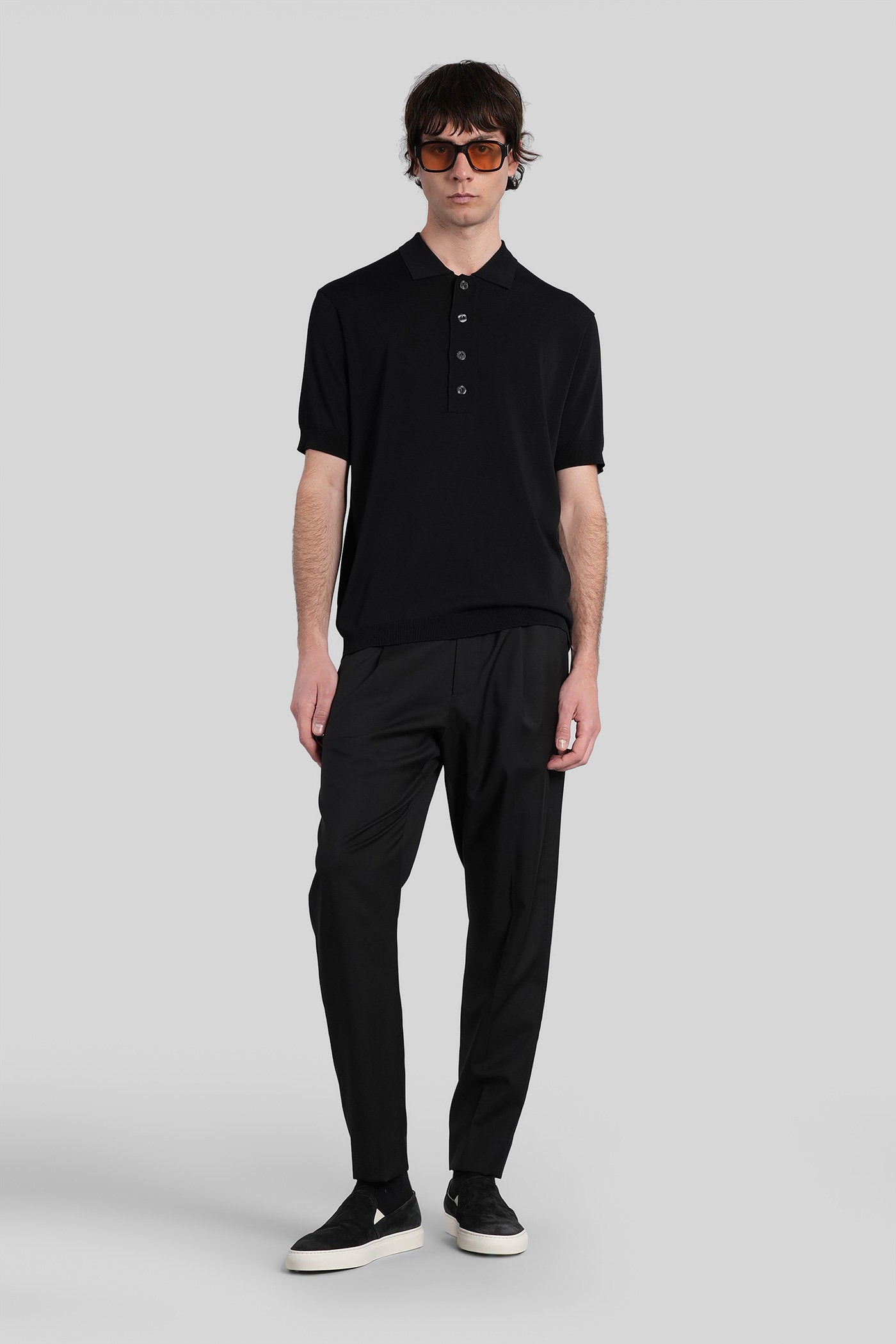 K194 Polo Black Viscose Abbigliamento
