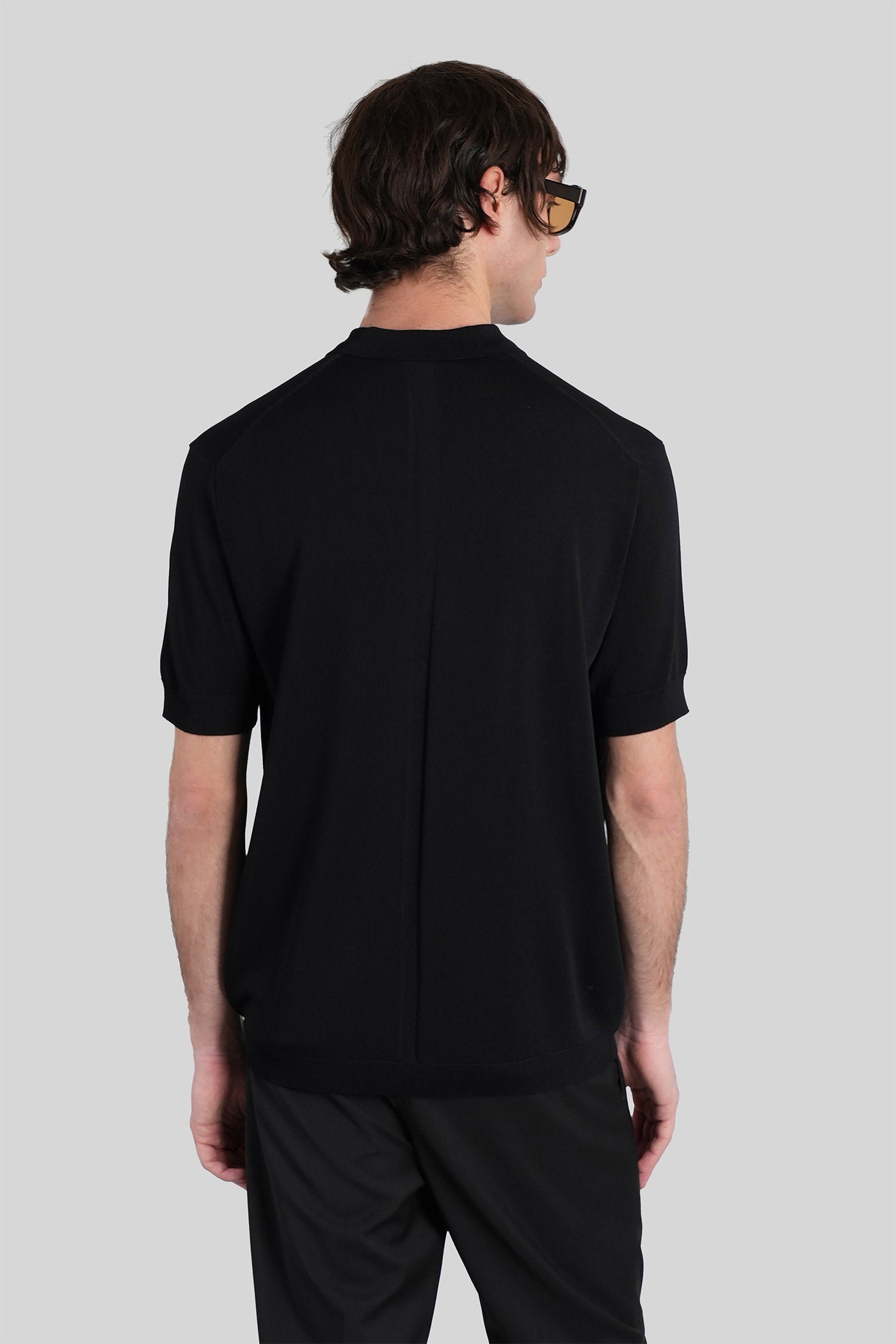 K194 Polo Black Viscose Abbigliamento