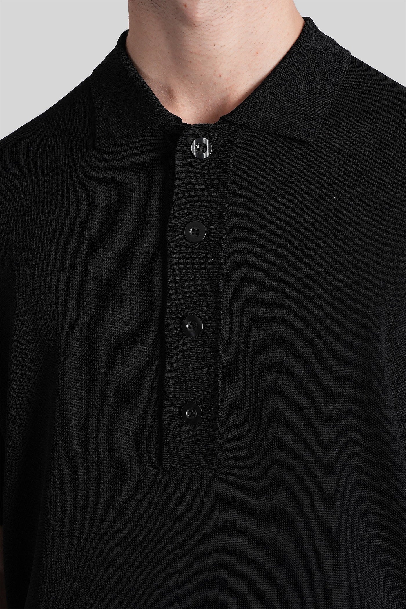 K194 Polo Black Viscose Abbigliamento