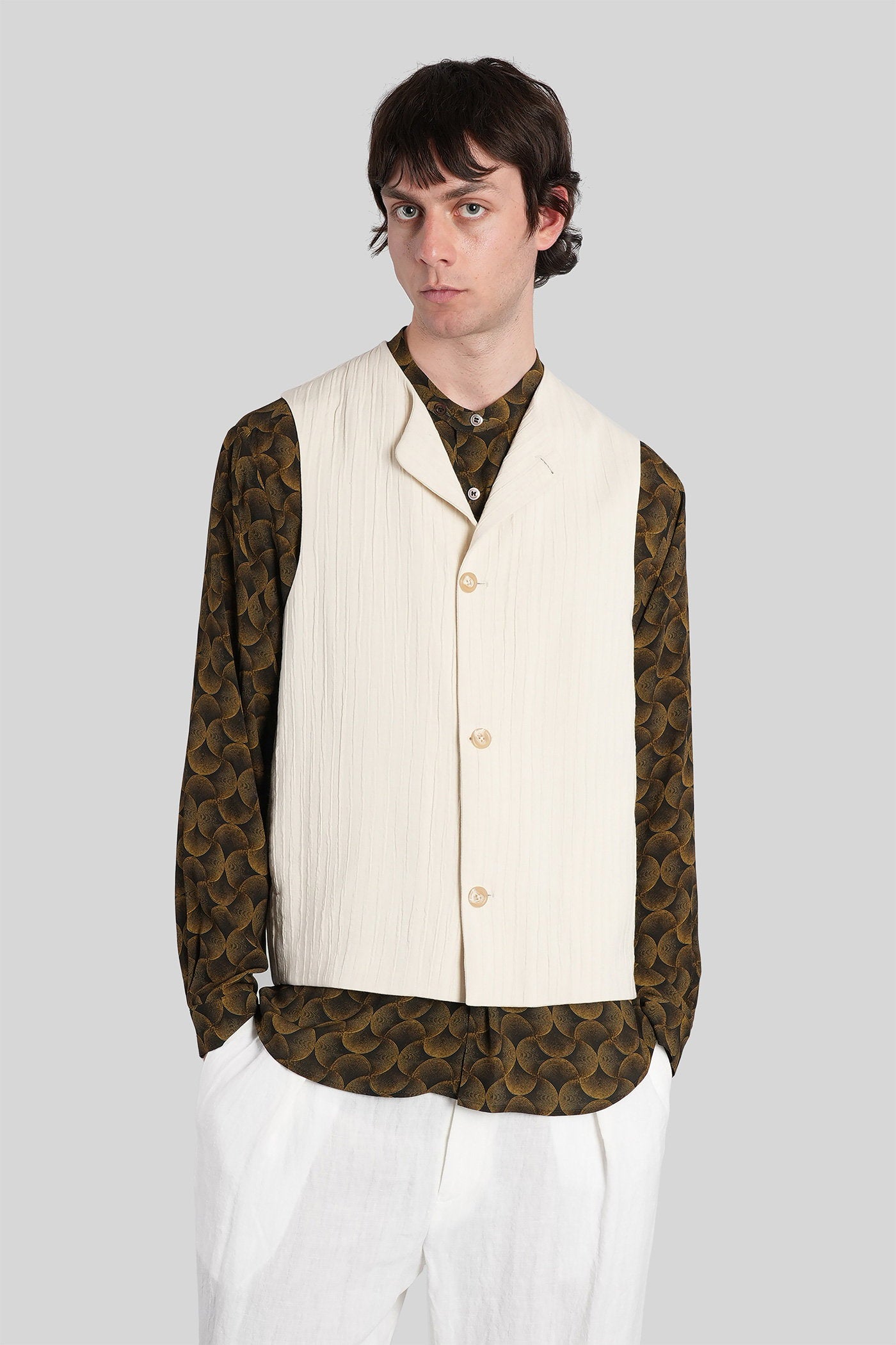 Vest Beige Viscose Abbigliamento