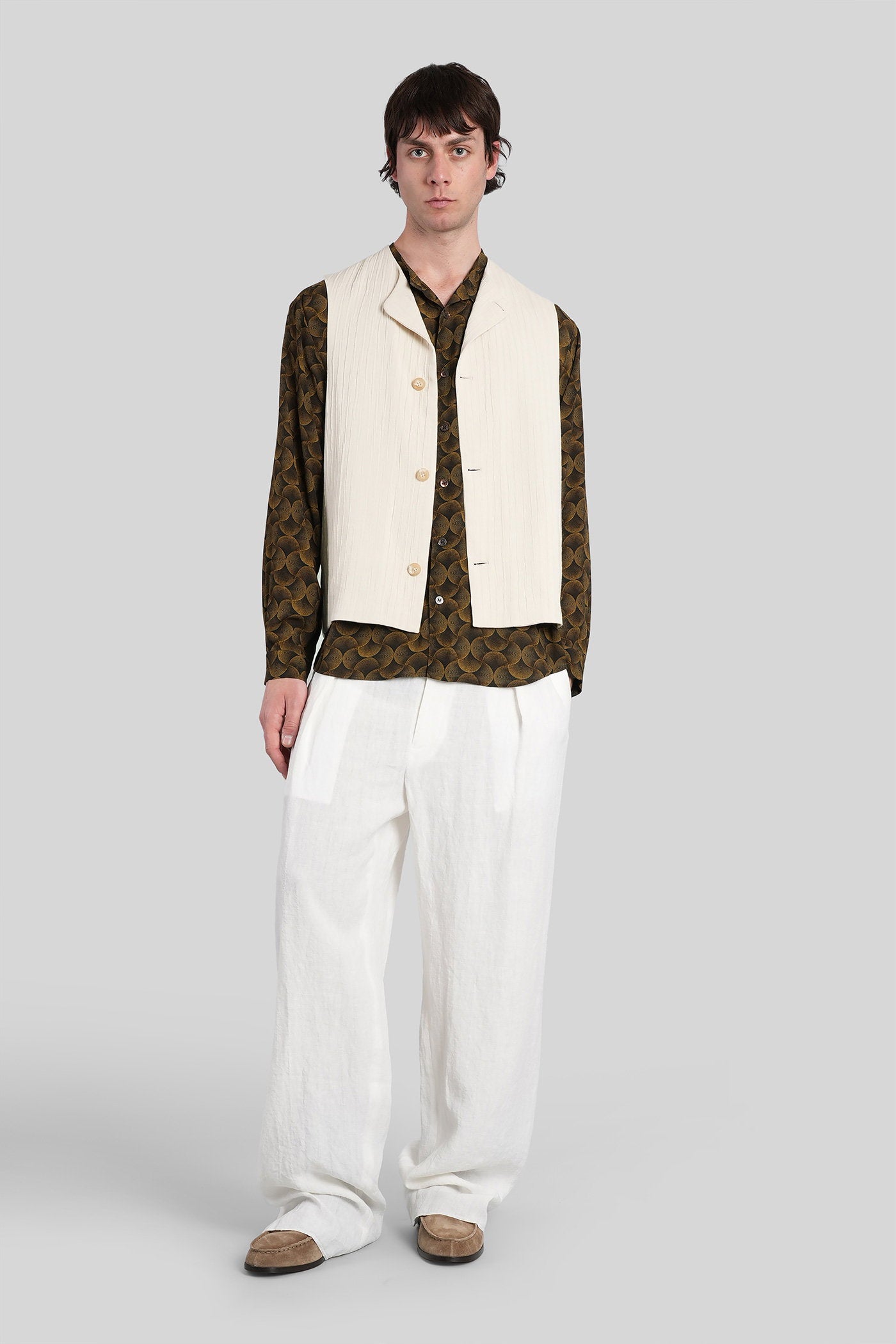 Vest Beige Viscose Abbigliamento