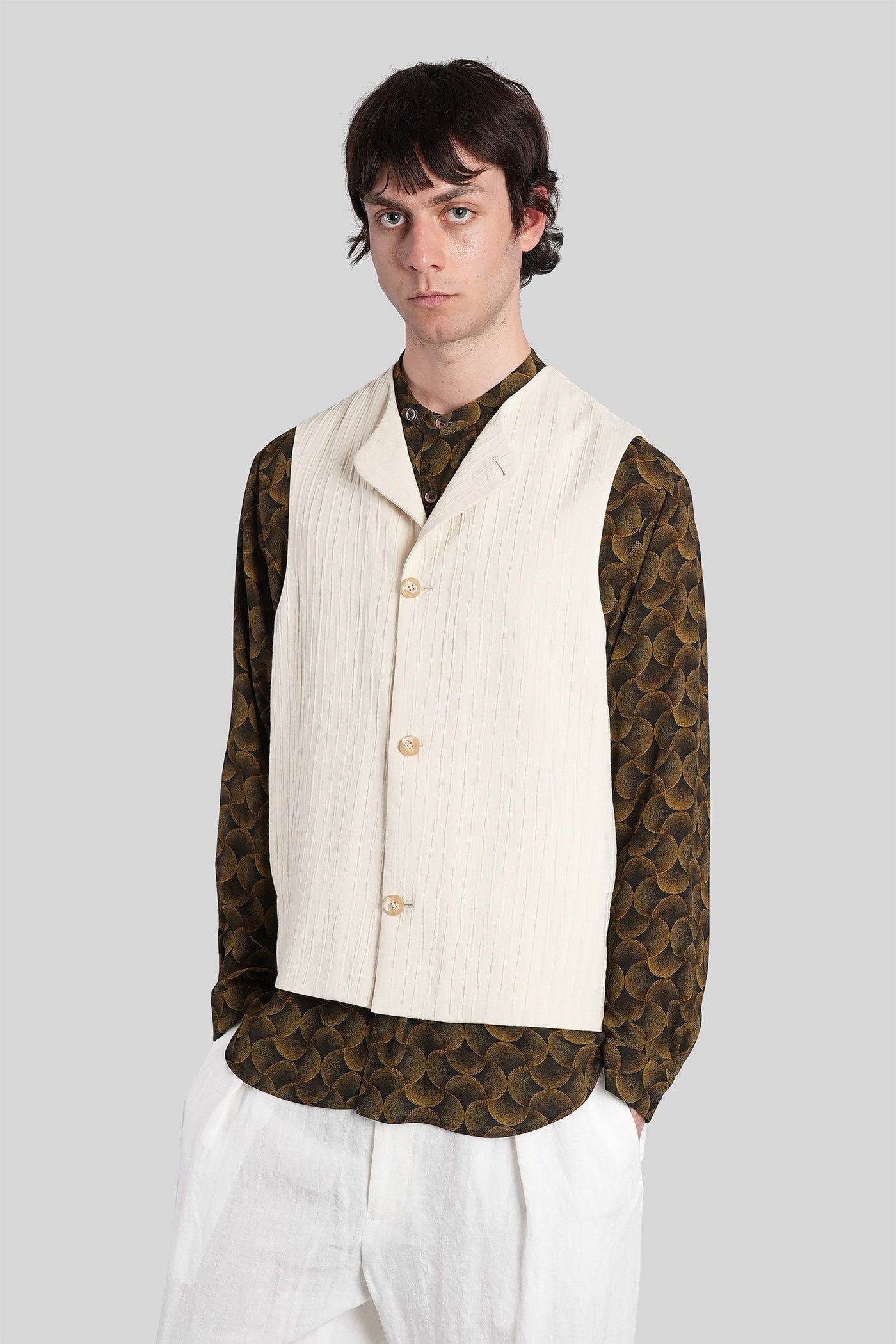 Vest Beige Viscose Abbigliamento