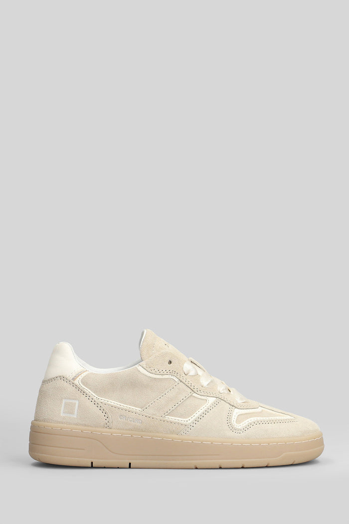 Court Insert Colored Sneakers Beige Suede Scarpe
