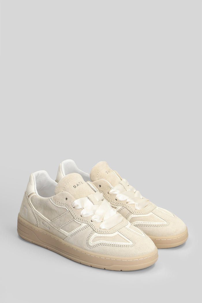 Court Insert Colored Sneakers Beige Suede Scarpe