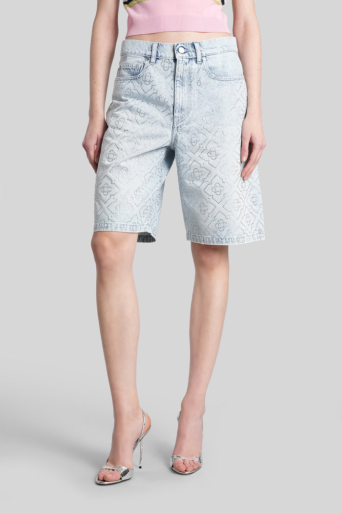 Shorts Cyan Denim Abbigliamento