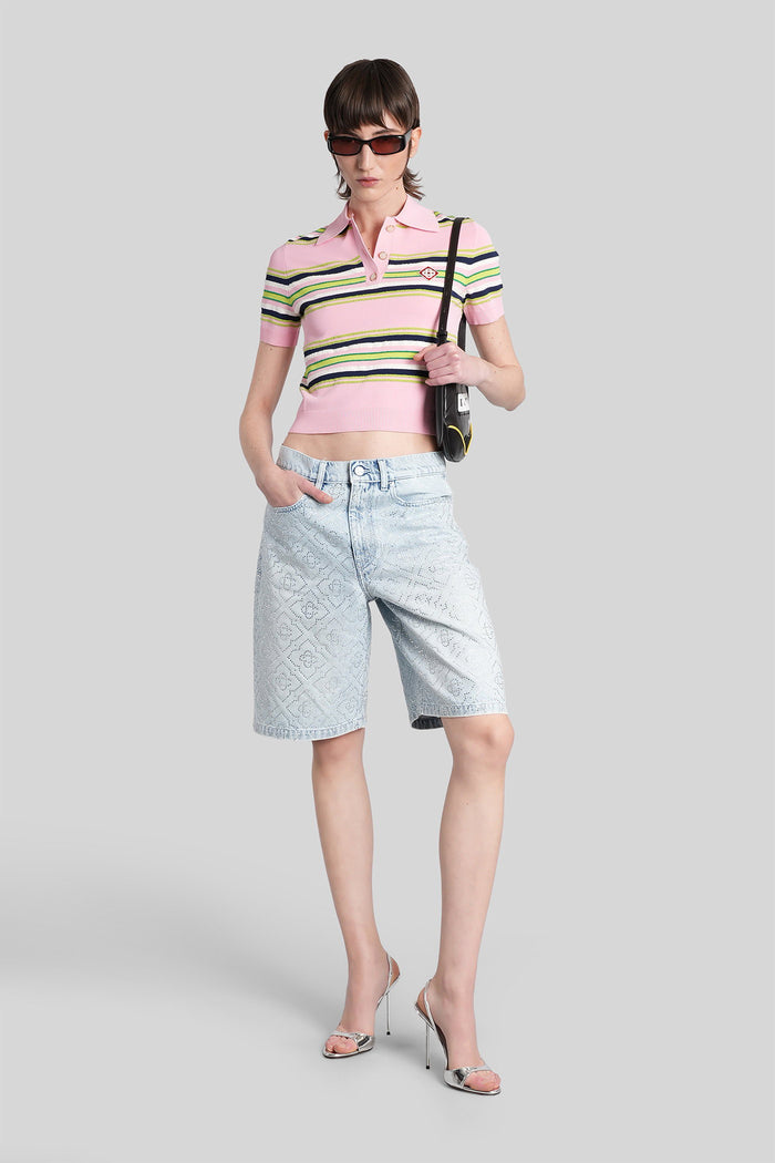 Shorts Cyan Denim Abbigliamento