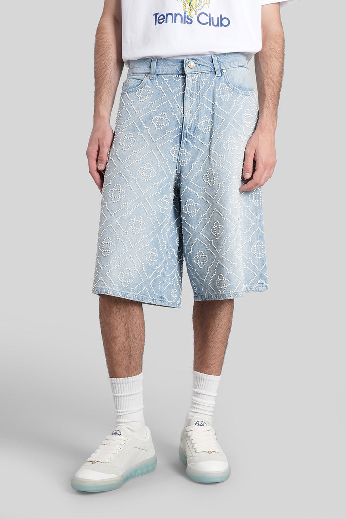 Shorts Cyan Denim Abbigliamento