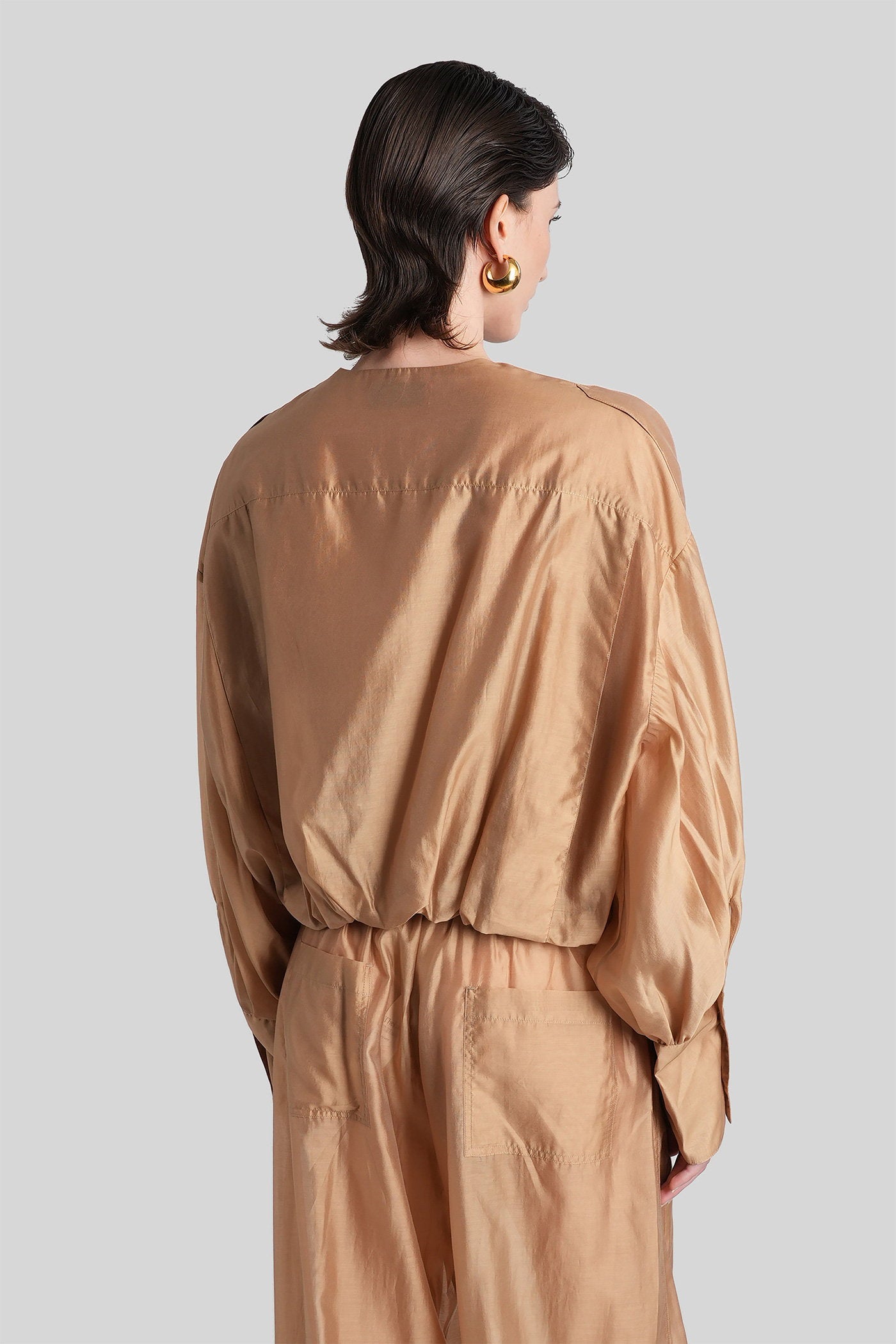 Diana 4007 Shirt Beige Wool And Polyester Abbigliamento