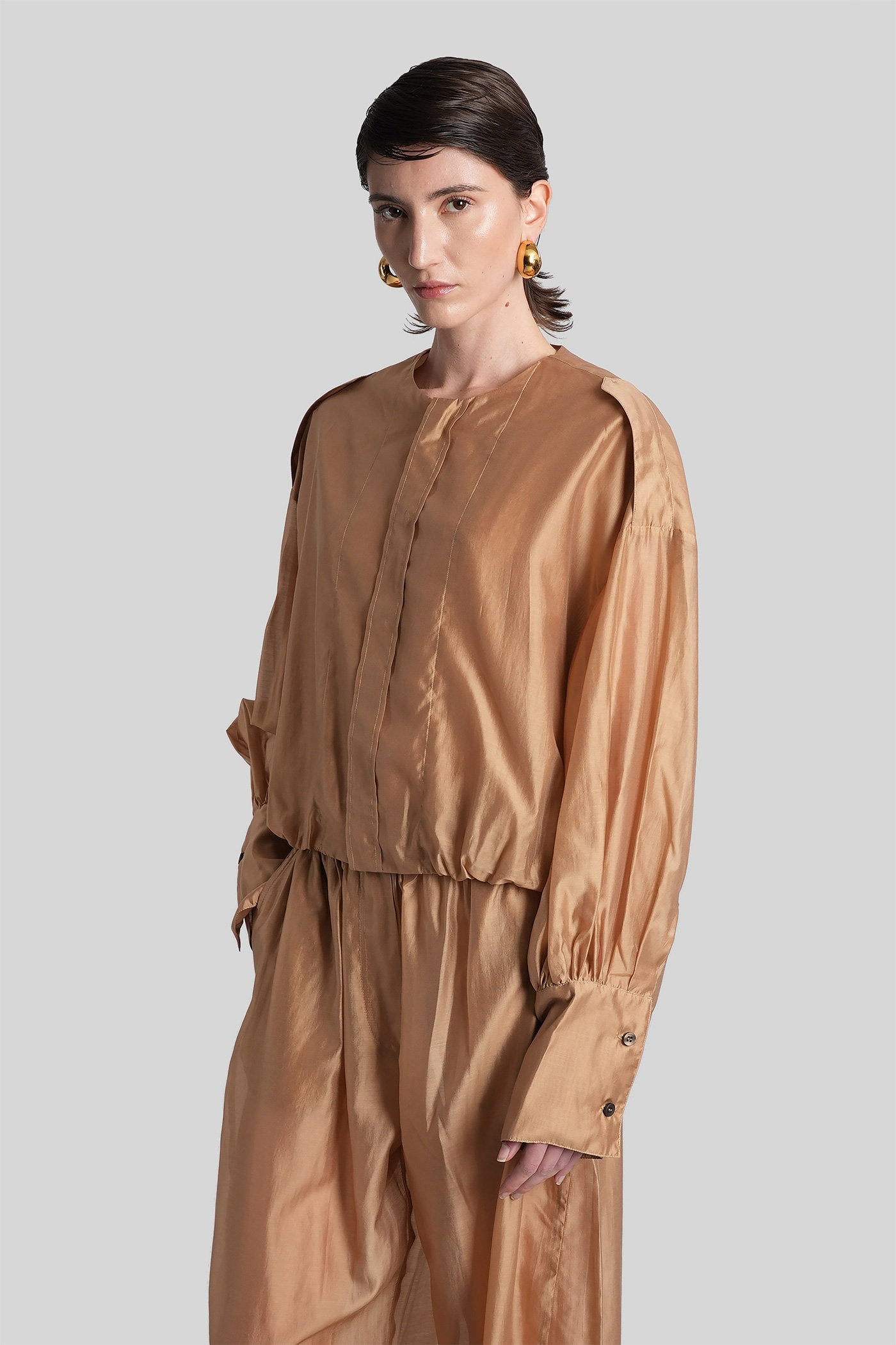 Diana 4007 Shirt Beige Wool And Polyester Abbigliamento