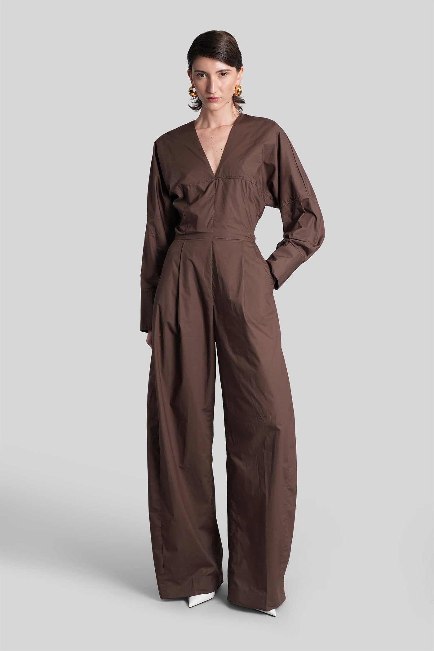 Drew 3123 Jumpsuit Brown Cotton Abbigliamento