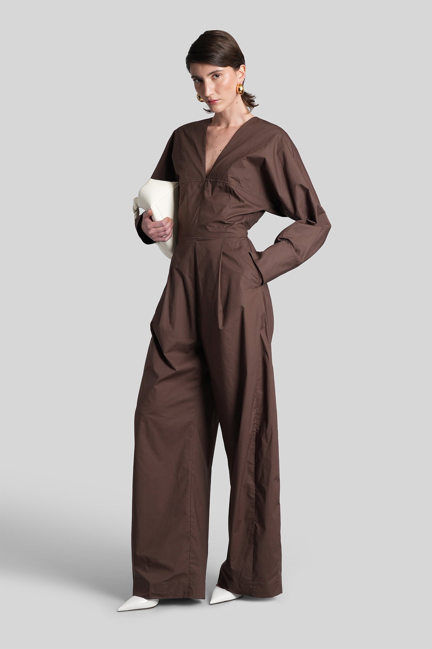 Drew 3123 Jumpsuit Brown Cotton Abbigliamento