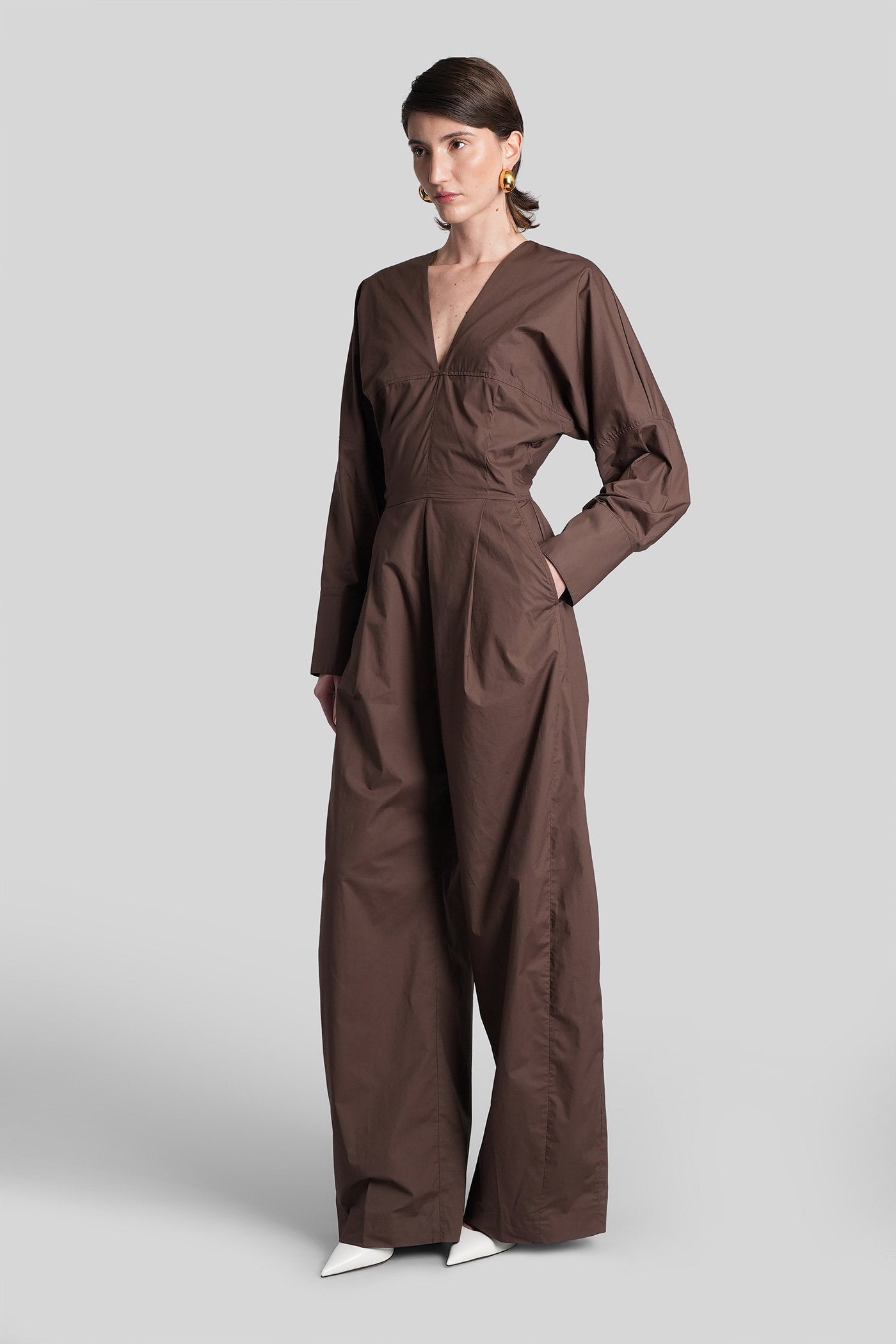 Drew 3123 Jumpsuit Brown Cotton Abbigliamento