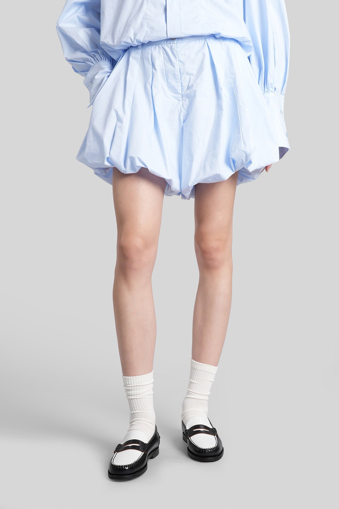 Dafne 3125 Shorts Cyan Cotton Abbigliamento