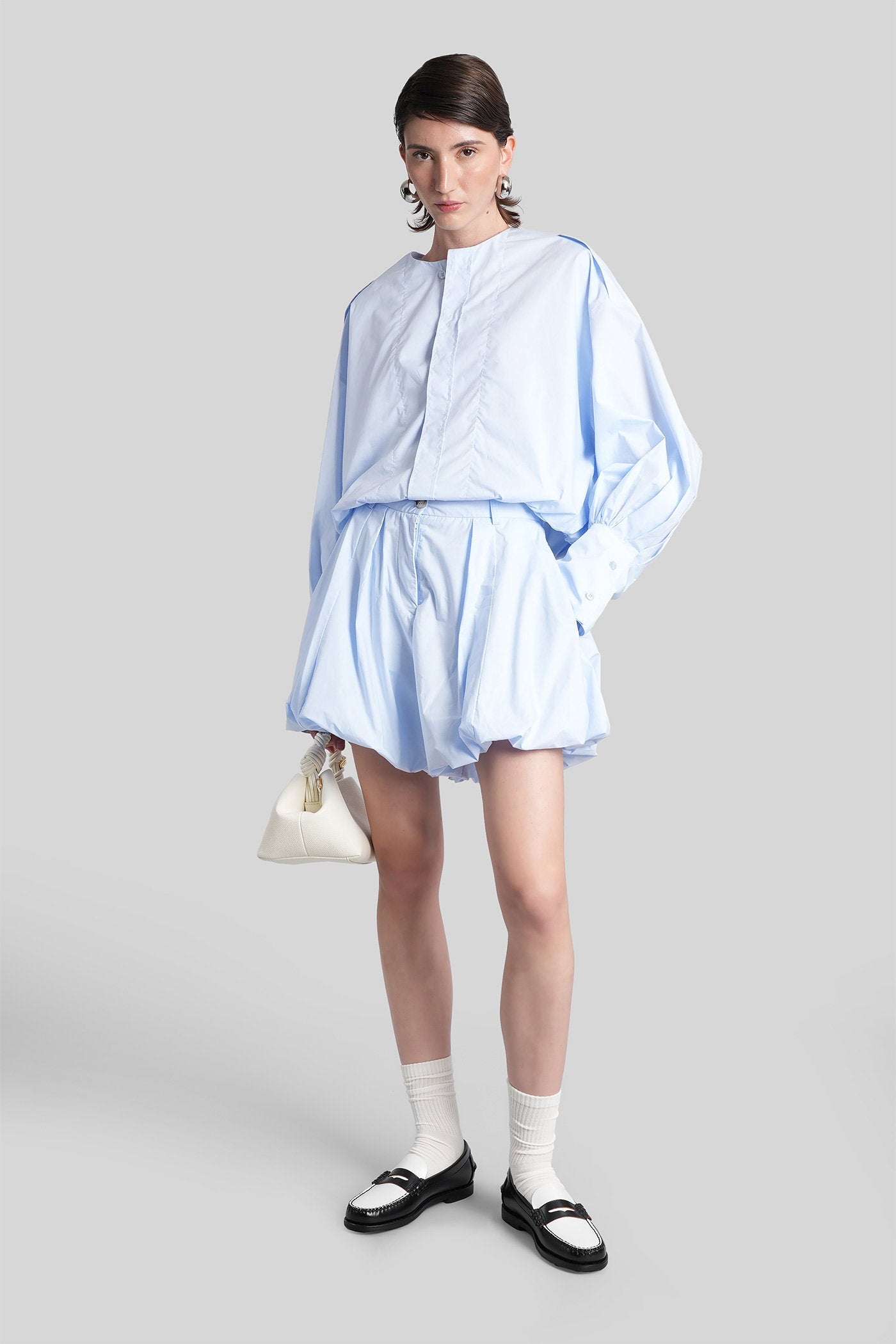 Dafne 3125 Shorts Cyan Cotton Abbigliamento