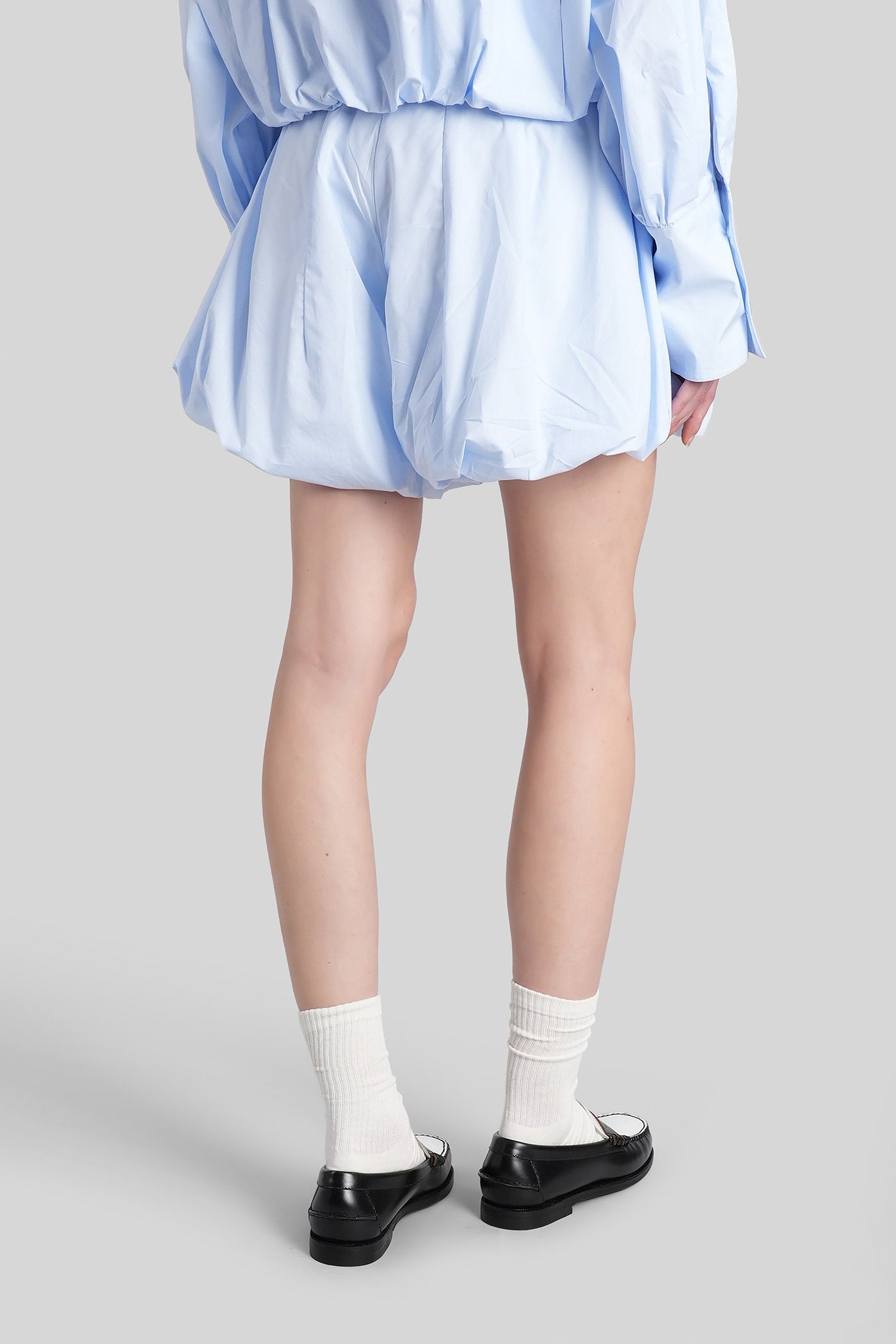 Dafne 3125 Shorts Cyan Cotton Abbigliamento